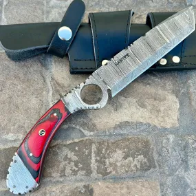 11” Doc Holiday - Red & Black Wood - Damascus - Horizontal & Vertical Carry - DOC3