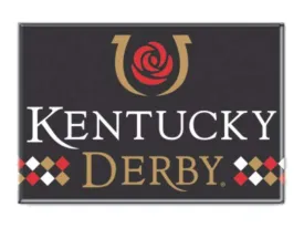 2018 Kentucky Derby Churchill Downs Black Red Tan Metal Refrigerator Magnet