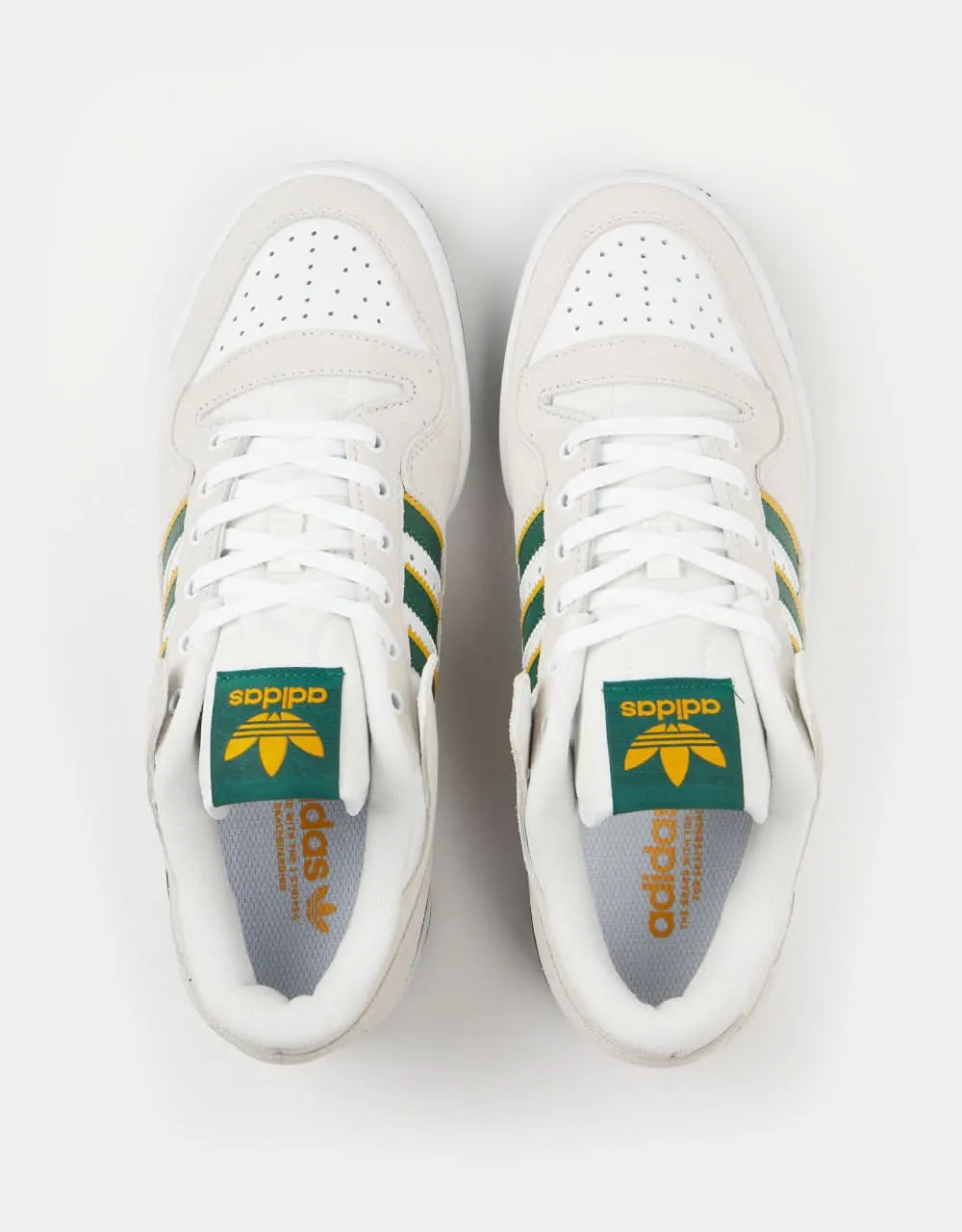 adidas Forum 84 Low ADV Skate Shoes - Crystal White/Dark Green/Preloved Yellow