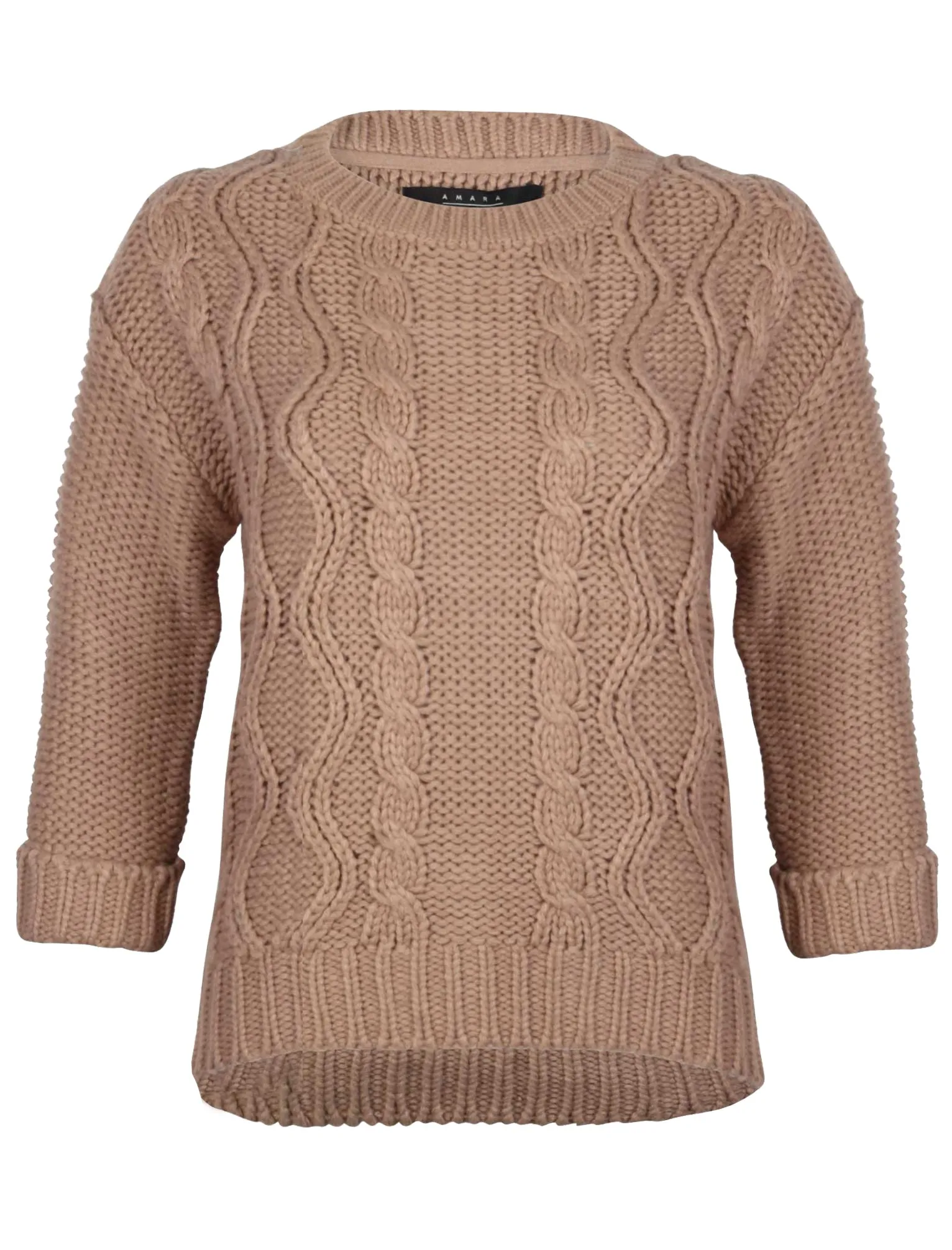 Amara Reya Buttercup cable knit jumper in Stone