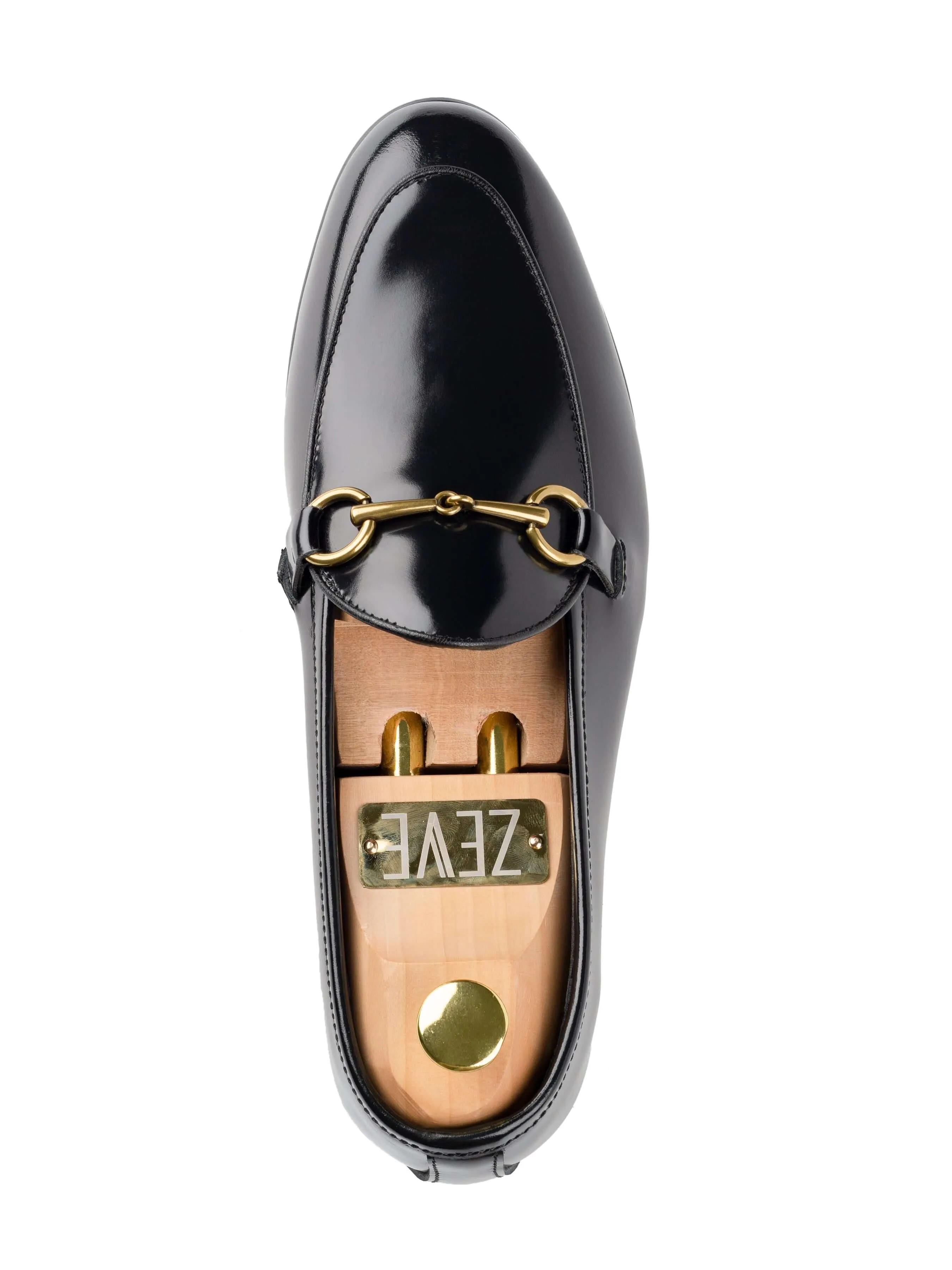 Belgian Loafer Horsebit Buckle - Black Patent (Gold Buckle)