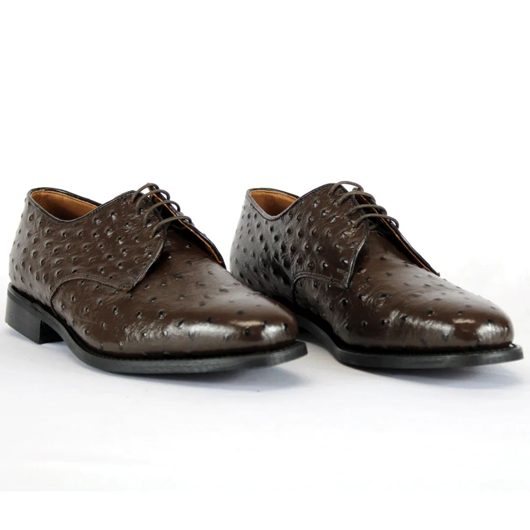 BISHOP Brown Leather Ostrich Shoe