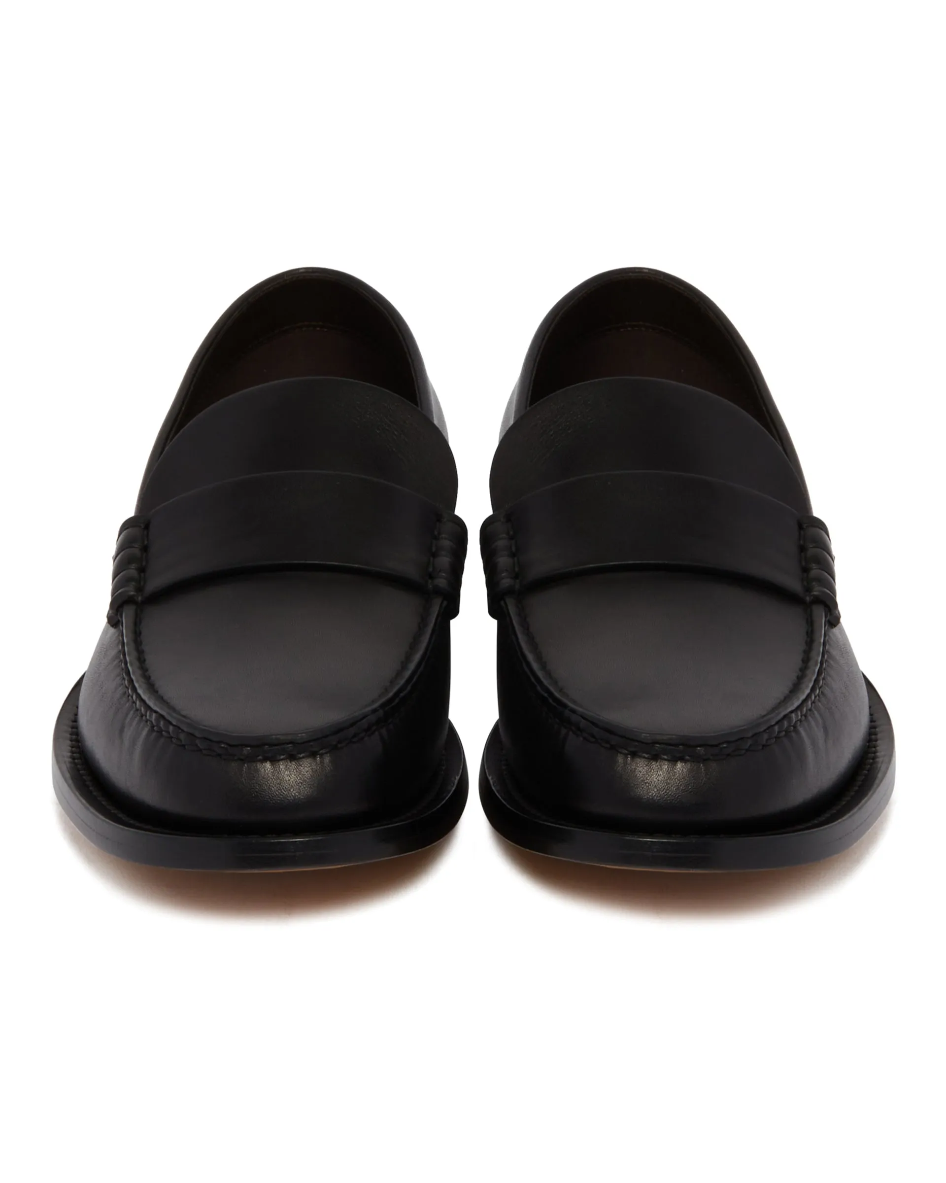 Black Novus Leather Loafers