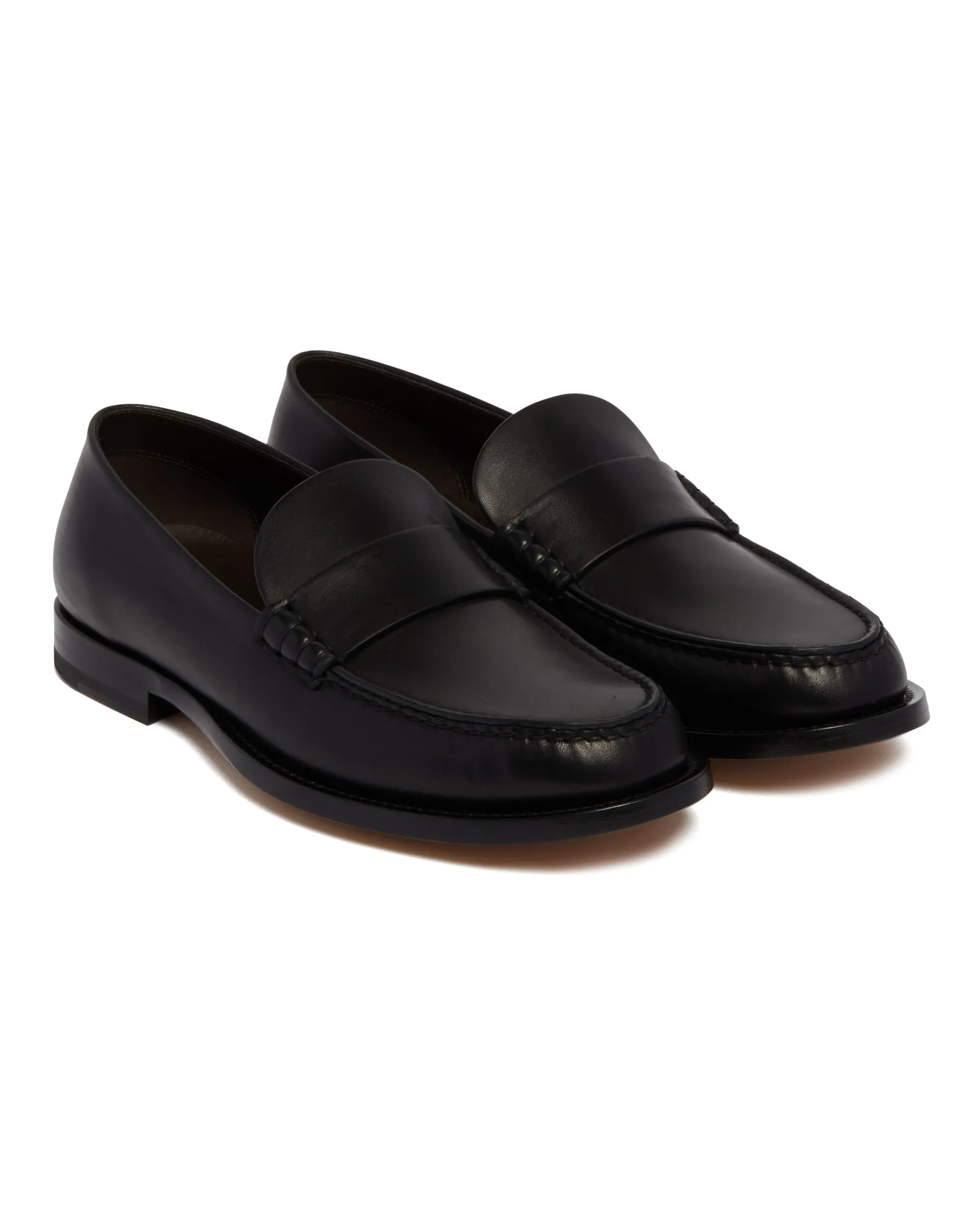 Black Novus Leather Loafers