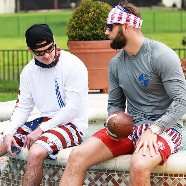 Board Shorts | Stars & Stripes | Silver SA Shield