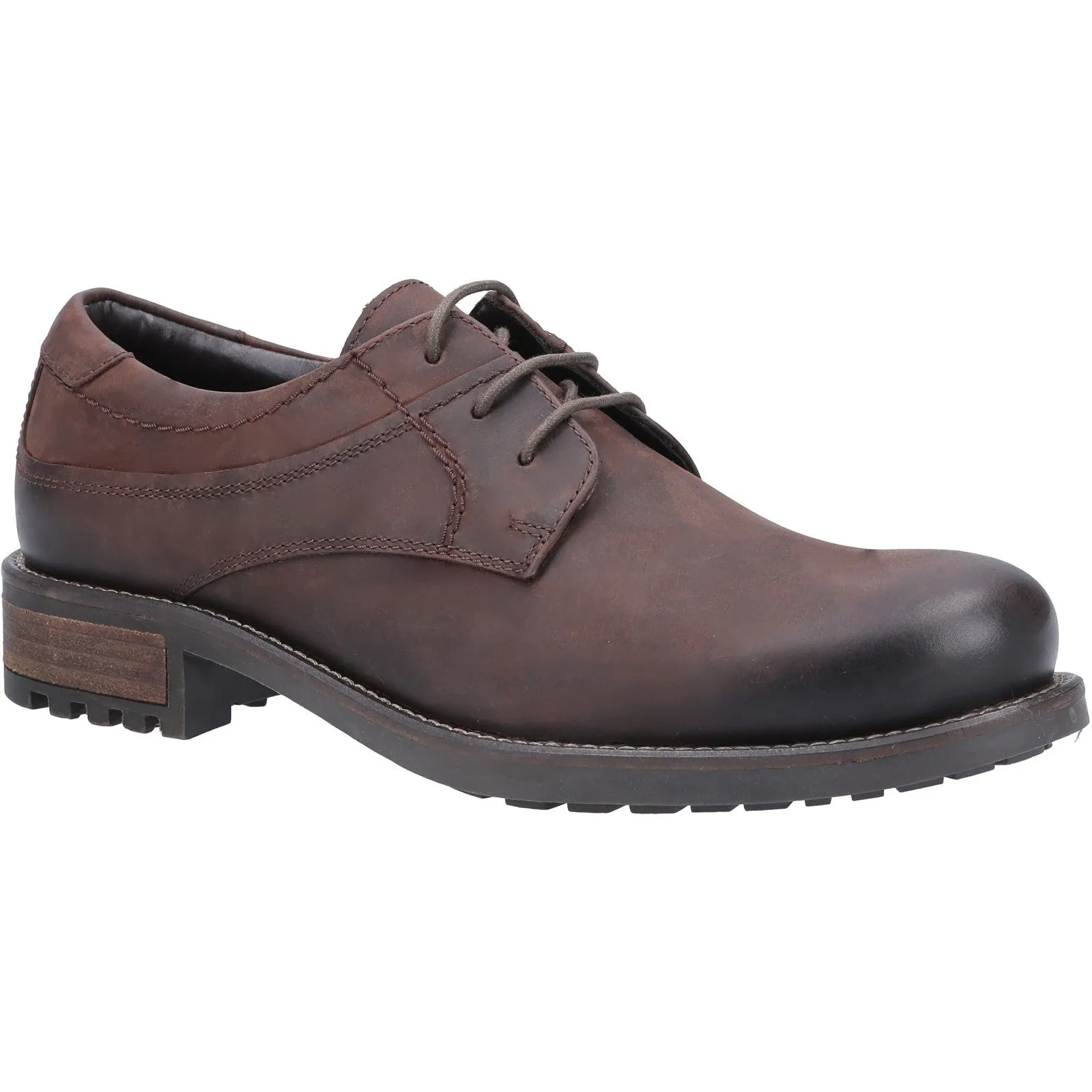 Brookthorpe Plain Toe Derby Shoes Brown