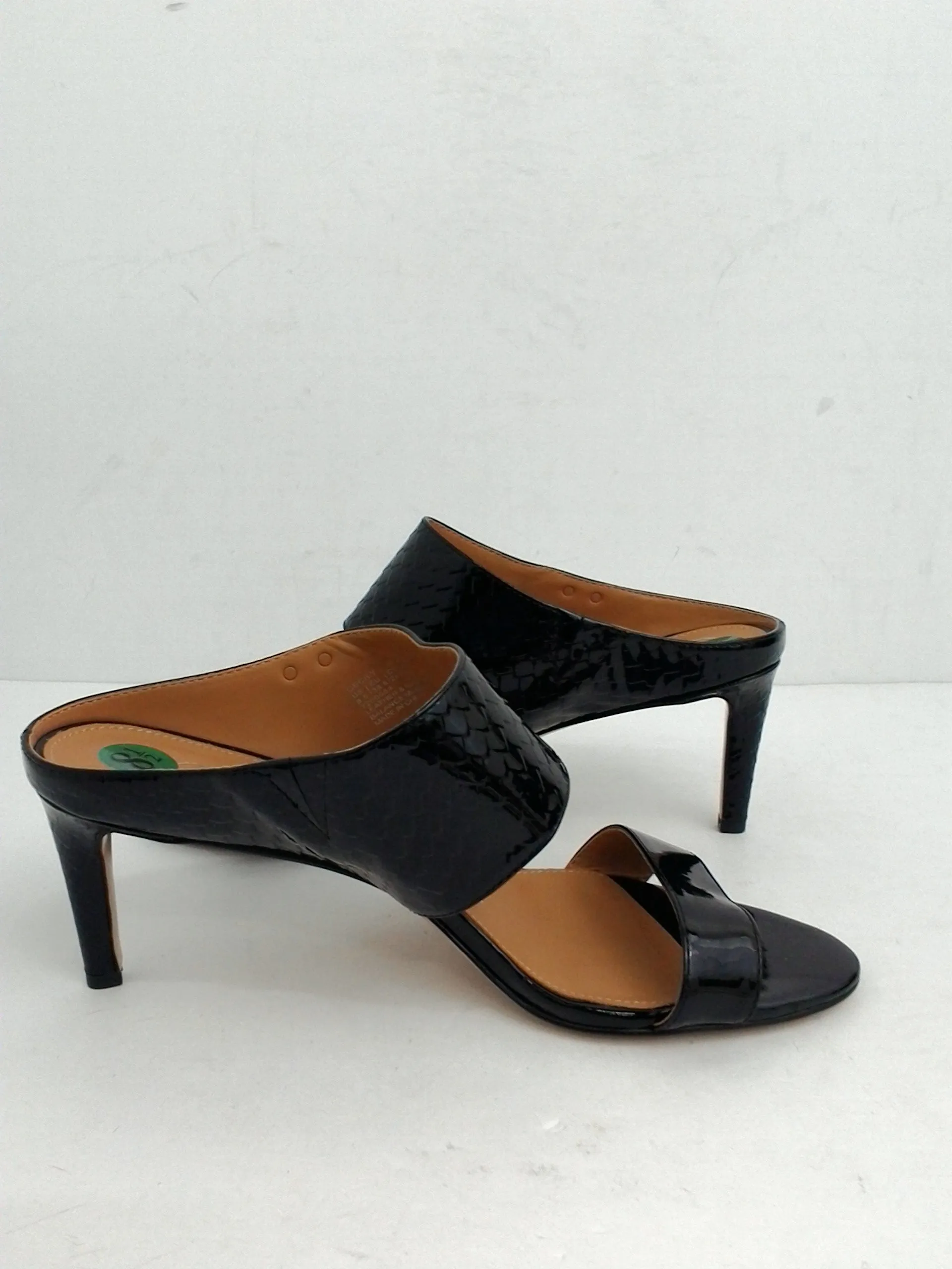 Calvin Klein Women's Cecily Black Patent Heeled Sandal Size 8.5 M