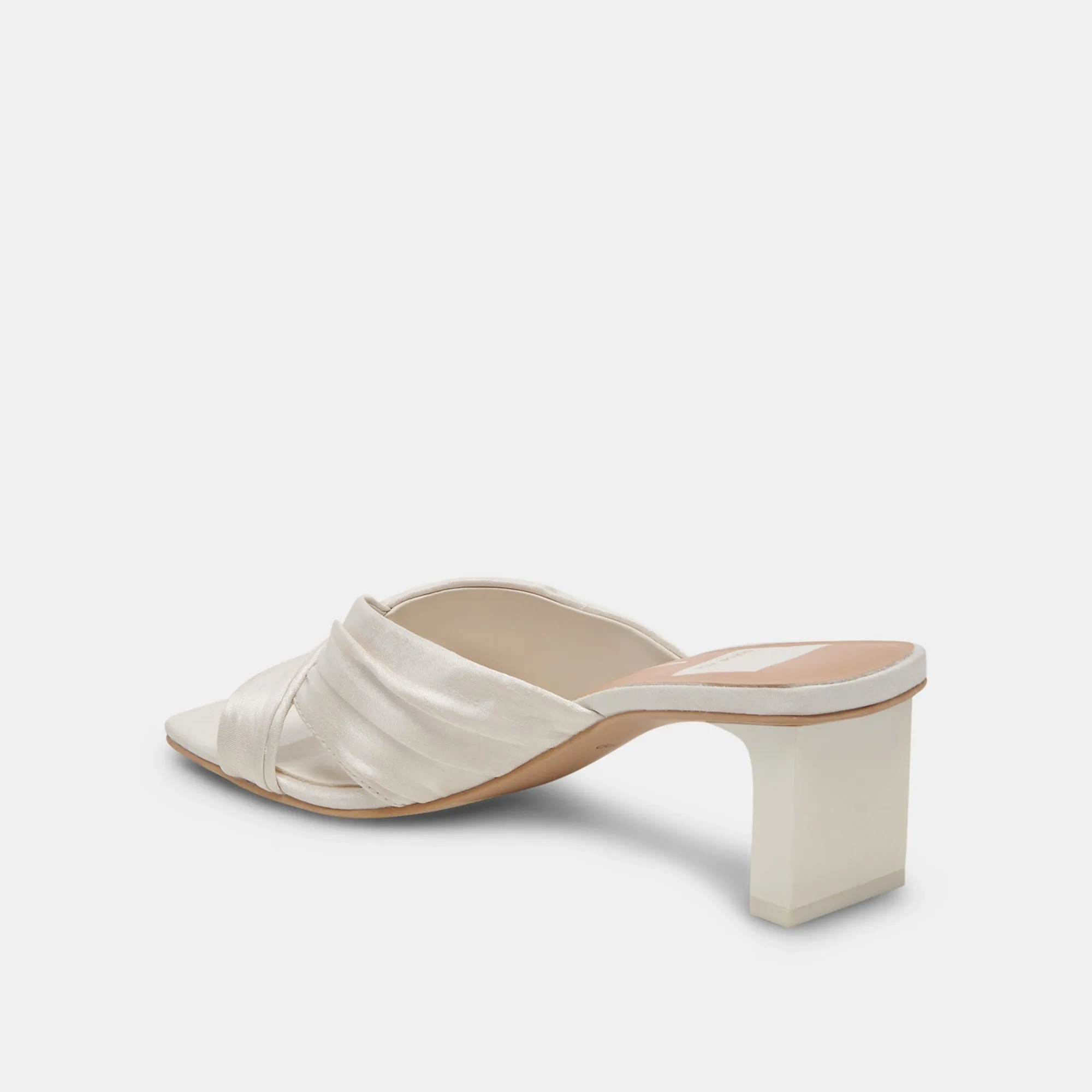 CARLAN HEELS OFF WHITE SILK - re:vita