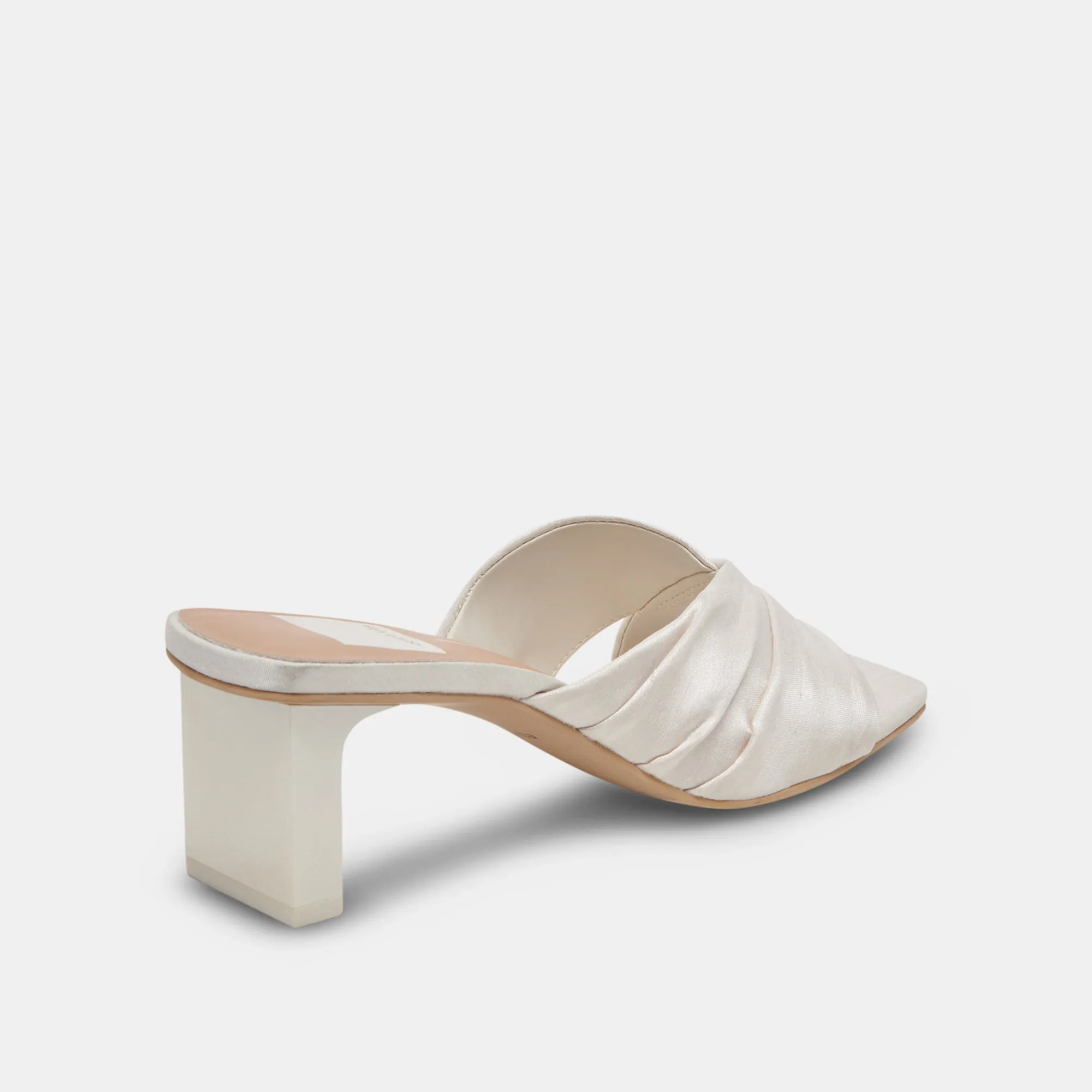 CARLAN HEELS OFF WHITE SILK - re:vita