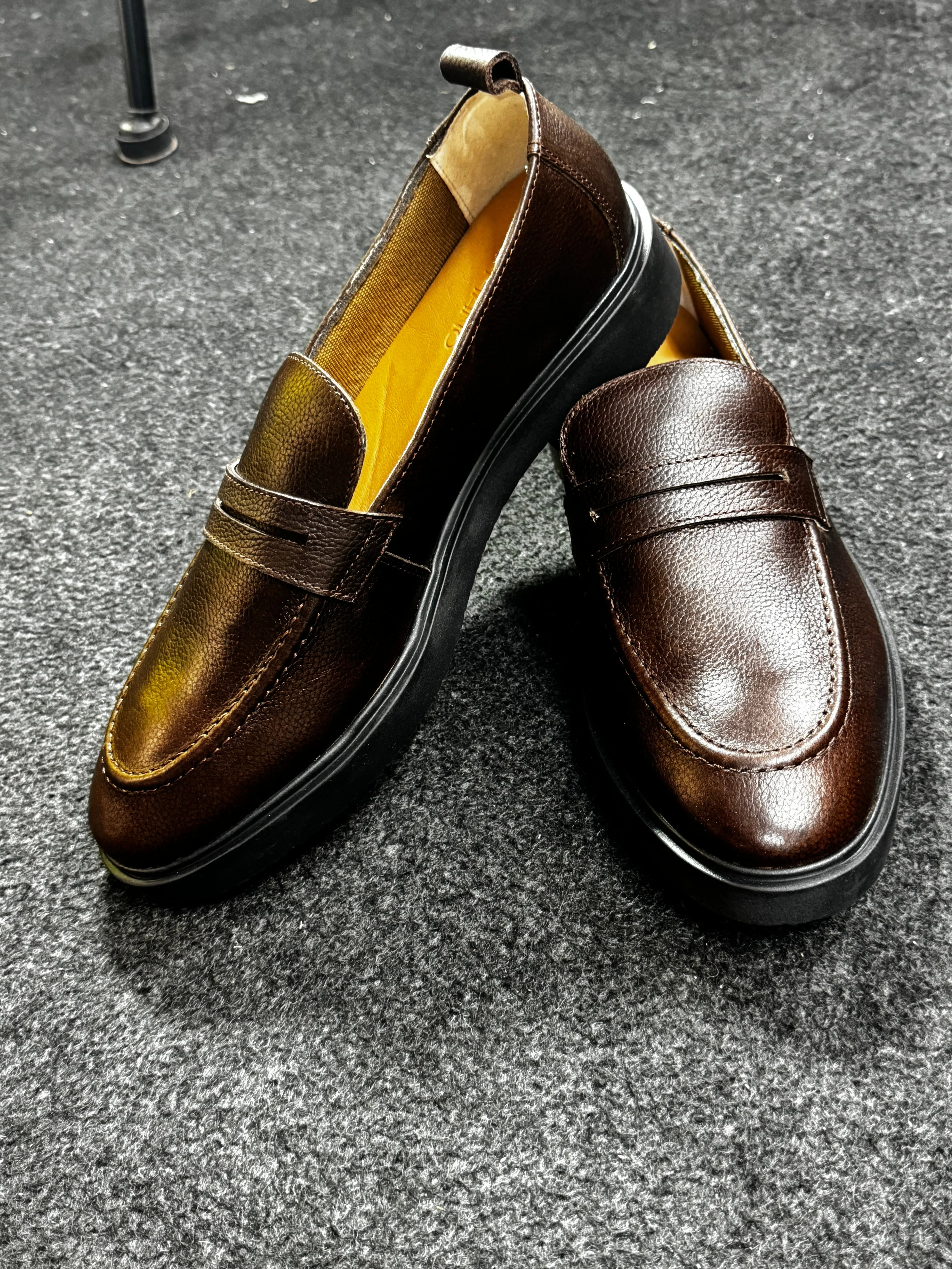 CHOCOLATE BROWN PURE LEATHER PENNY LOAFER