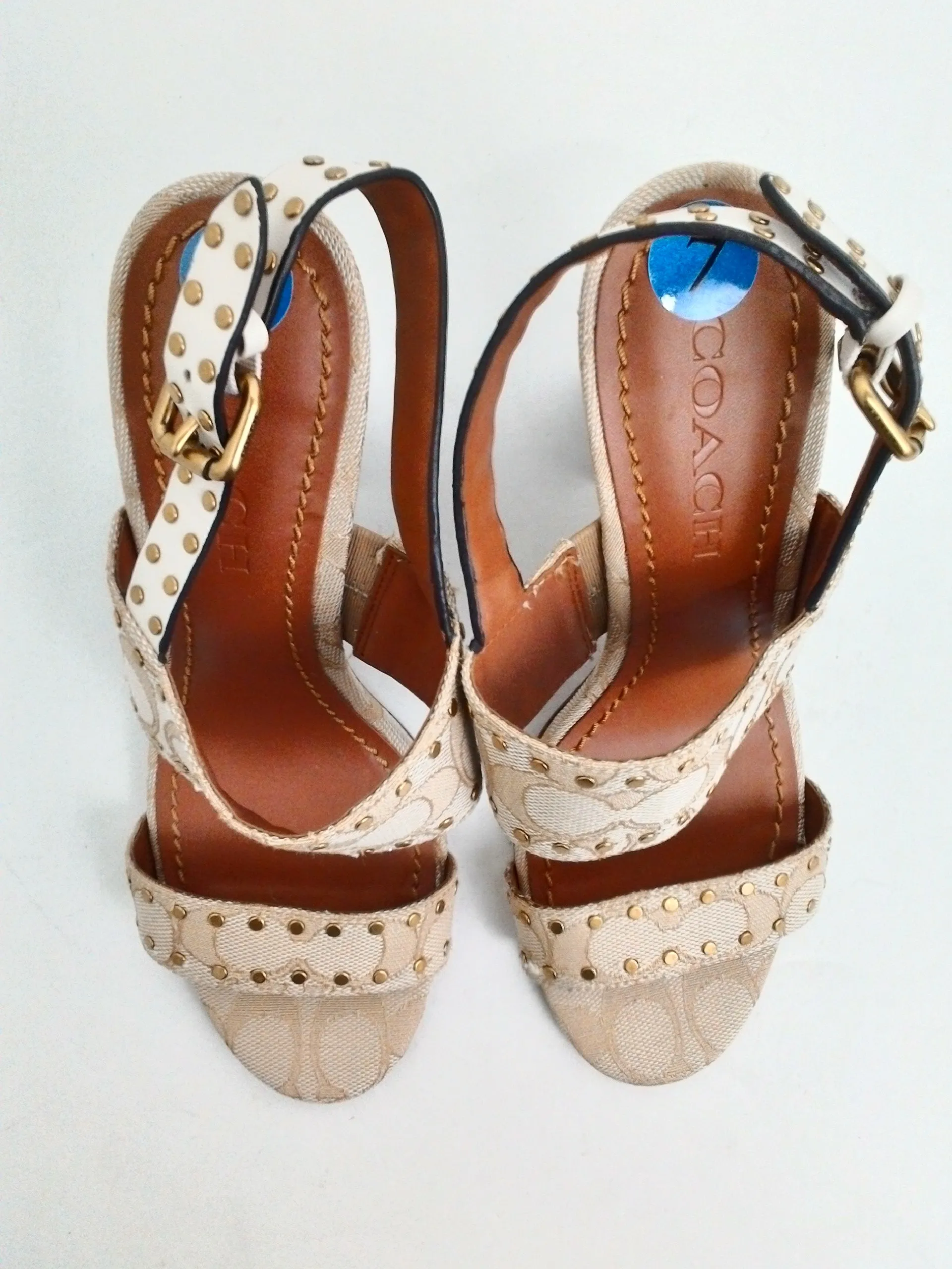 Coach Women's Brown Heeled Sandals Size 7 B