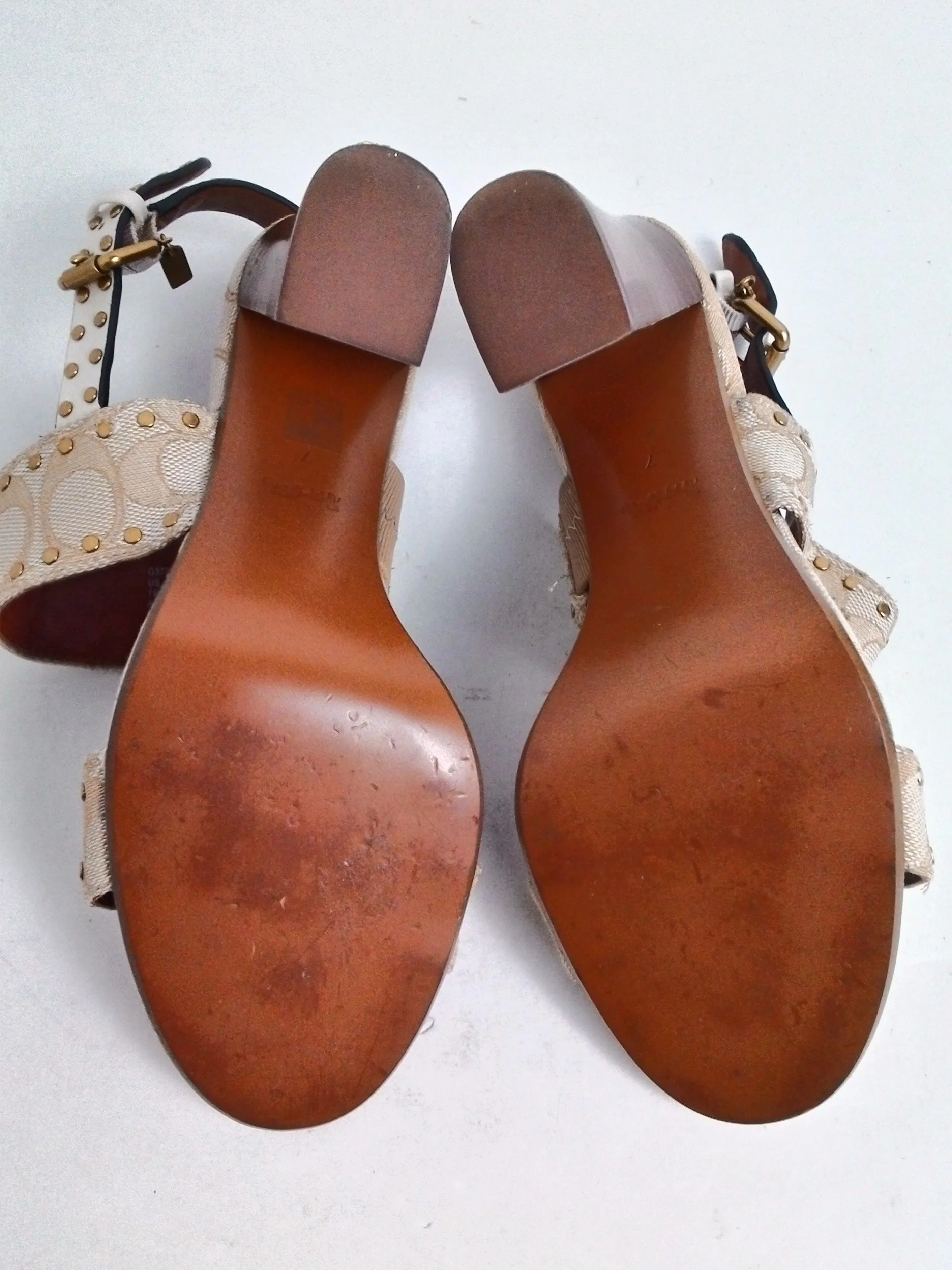 Coach Women's Brown Heeled Sandals Size 7 B