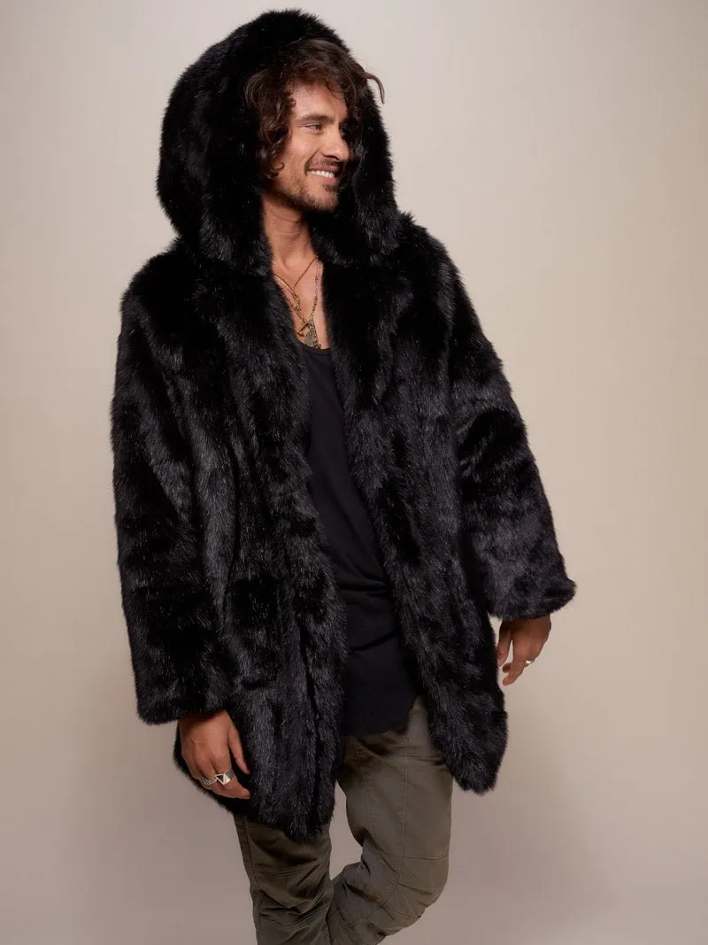 Collector Edition Hooded Black Panther  Faux Fur Coat