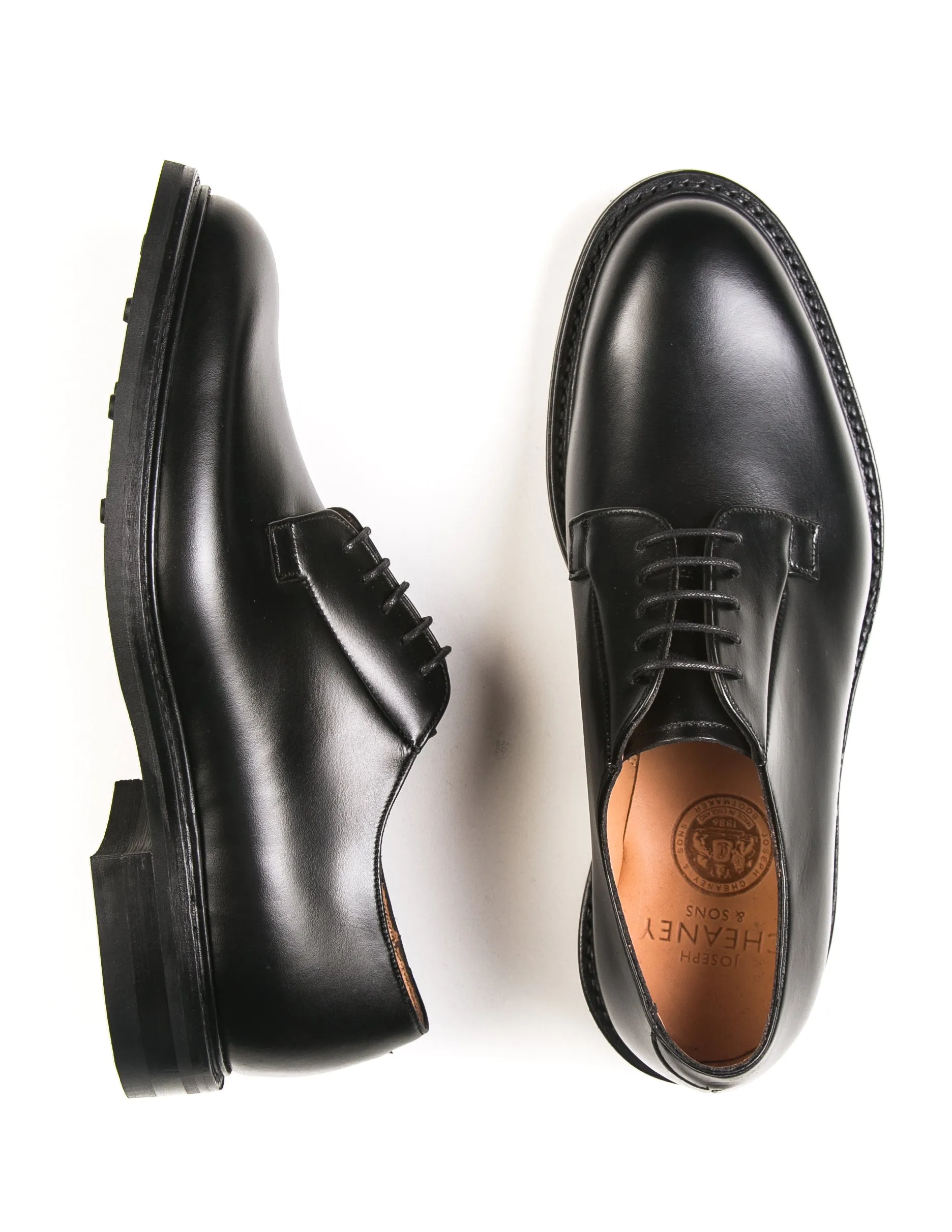 Deal II Derby in Black Calf Leather