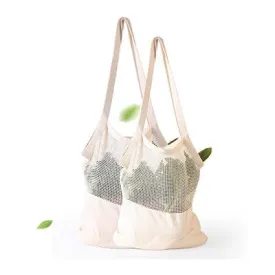 Eco friendly Reusable Washable Natural Organic Cotton Mesh Bag