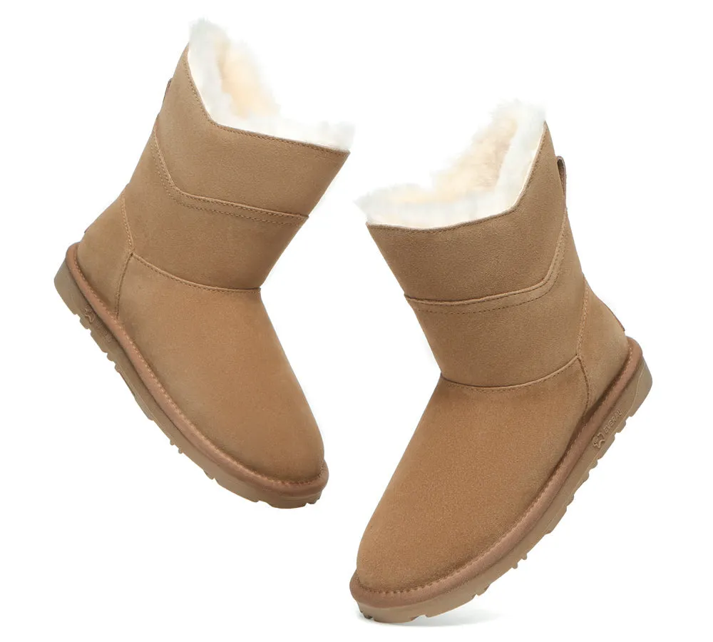 EVERAU® UGG Boots Women Premium Australian Sheepskin Wool Short Swanston 2 Panel