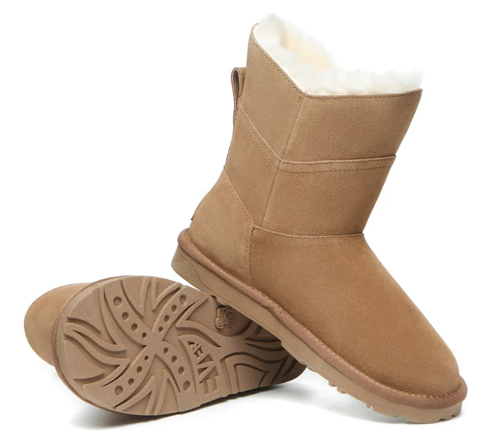 EVERAU® UGG Boots Women Premium Australian Sheepskin Wool Short Swanston 2 Panel