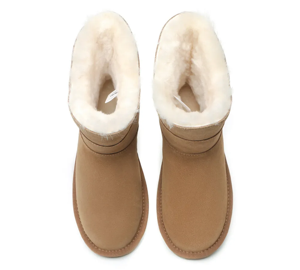 EVERAU® UGG Boots Women Premium Australian Sheepskin Wool Short Swanston 2 Panel