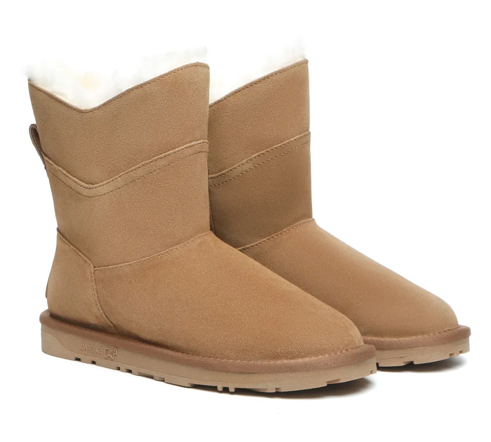 EVERAU® UGG Boots Women Premium Australian Sheepskin Wool Short Swanston 2 Panel