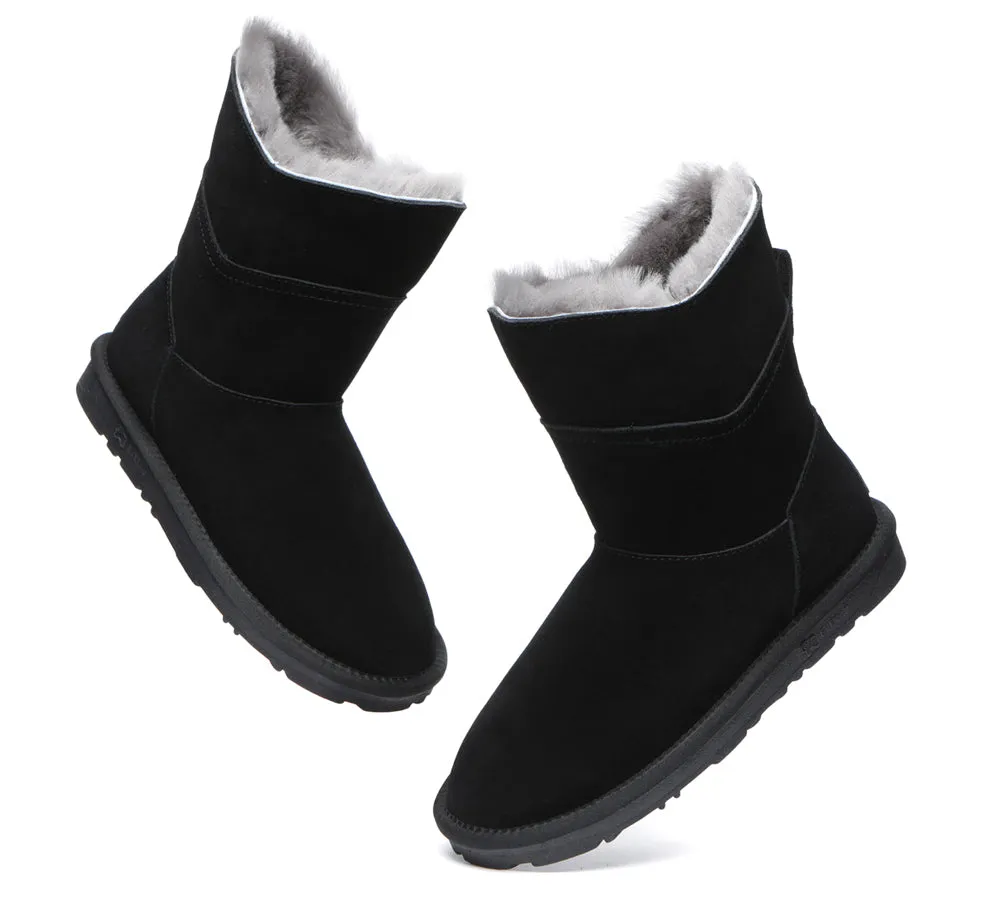 EVERAU® UGG Boots Women Premium Australian Sheepskin Wool Short Swanston 2 Panel