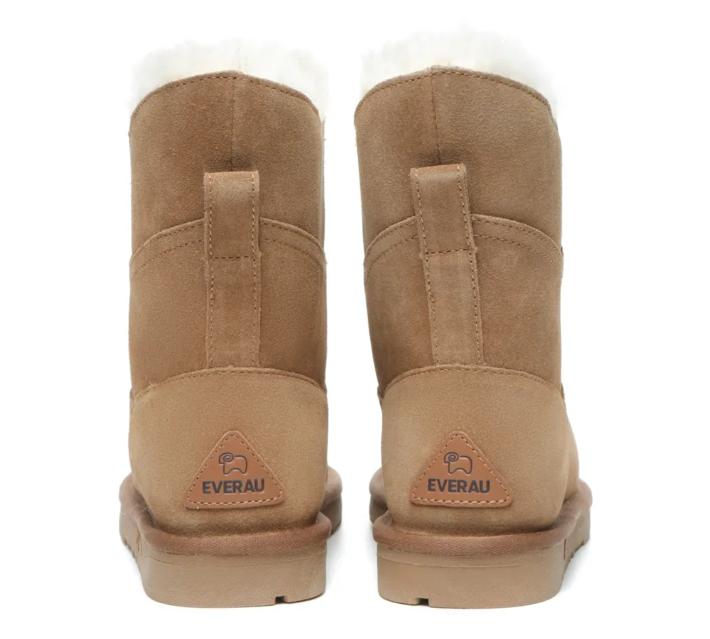 EVERAU® UGG Boots Women Premium Australian Sheepskin Wool Short Swanston 2 Panel