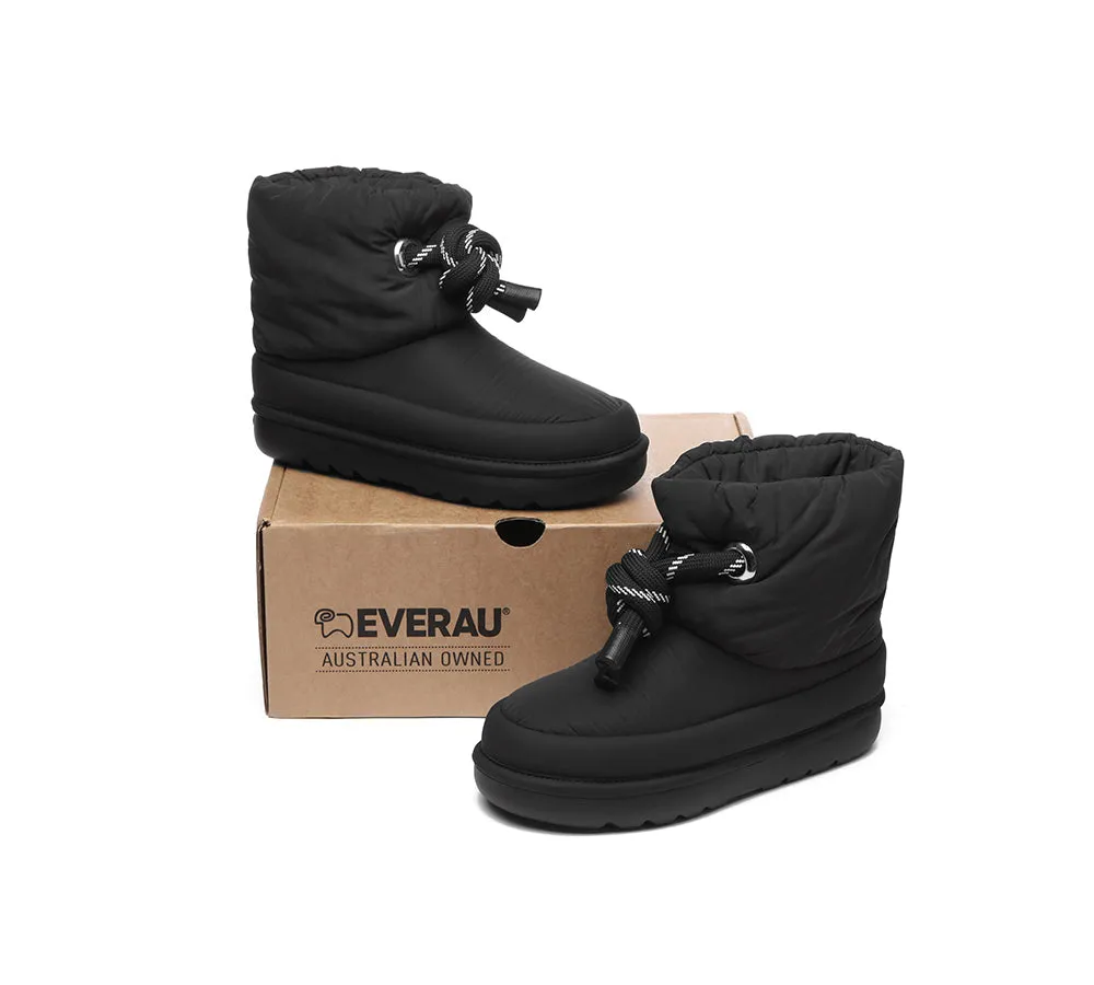 EVERAU® UGG  Boots Women Sheepskin Wool Waterproof Adjustable Drawstring Ankle Delabra