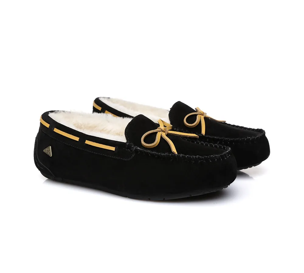 EVERAU® UGG Women Sheepskin Wool Bow Casual Miracle Moccasins