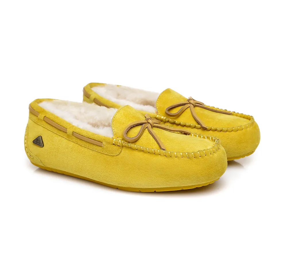 EVERAU® UGG Women Sheepskin Wool Bow Casual Miracle Moccasins