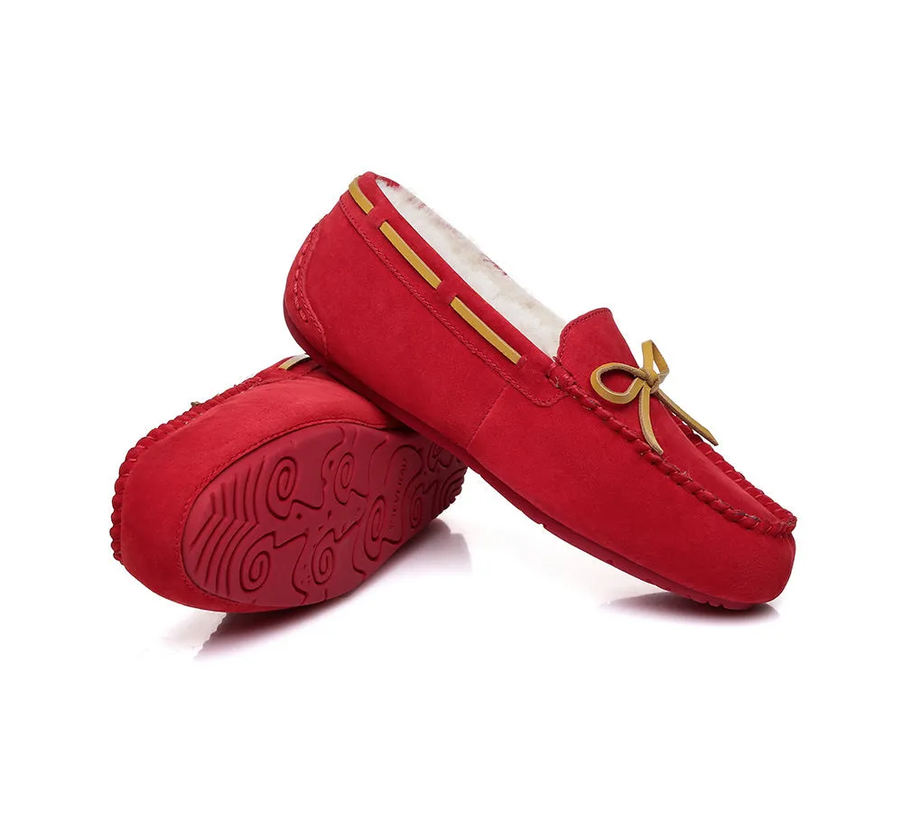 EVERAU® UGG Women Sheepskin Wool Bow Casual Miracle Moccasins