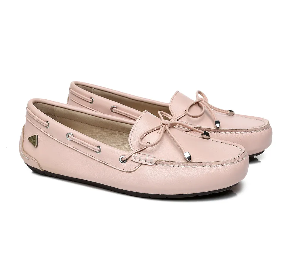 EVERAU® Women Leather Bow Casual Summer Moccasin Frida