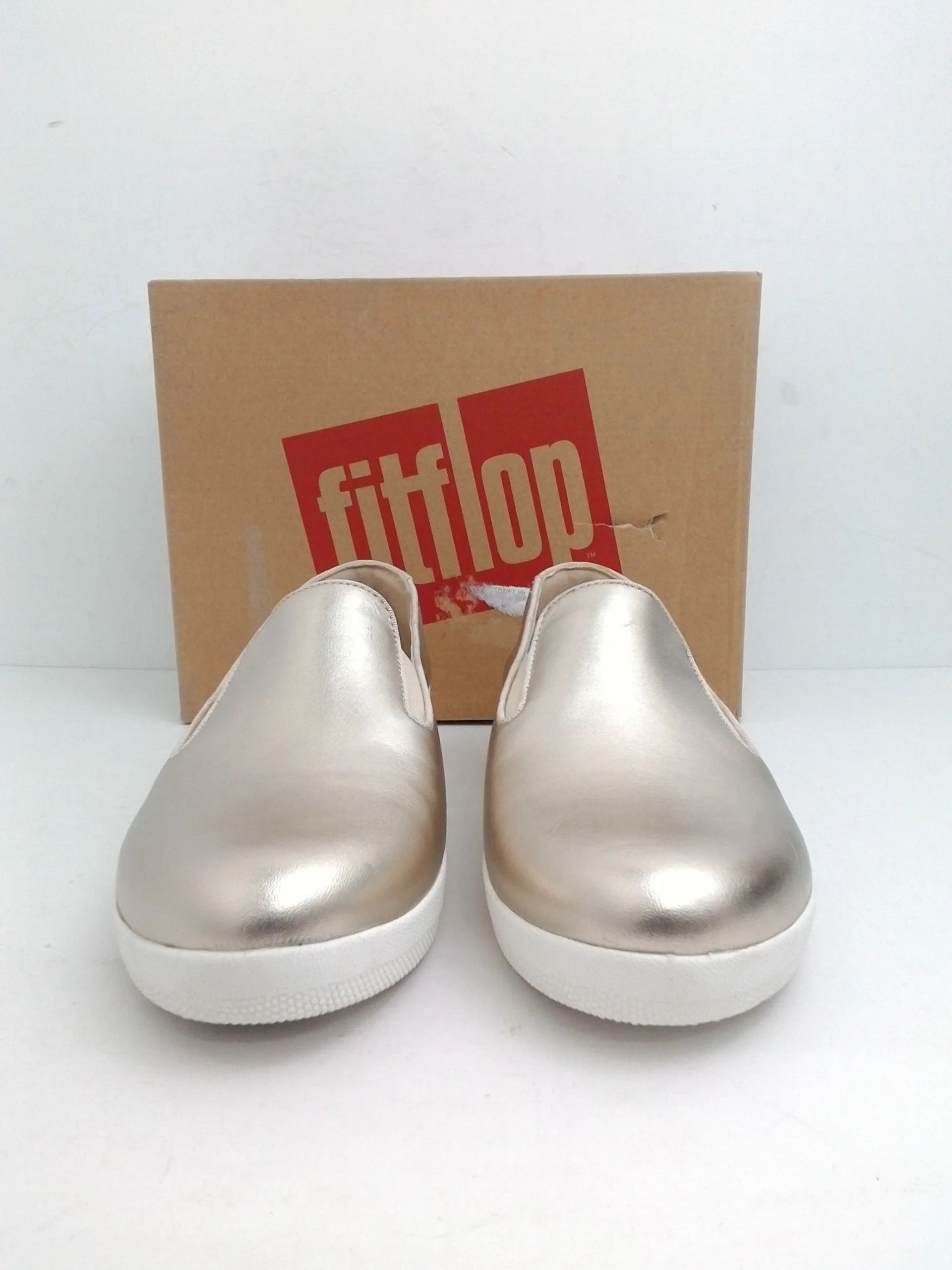 Fitflop Women's Superskate Pale Gold Leather Loafers Size 7, 8, 9