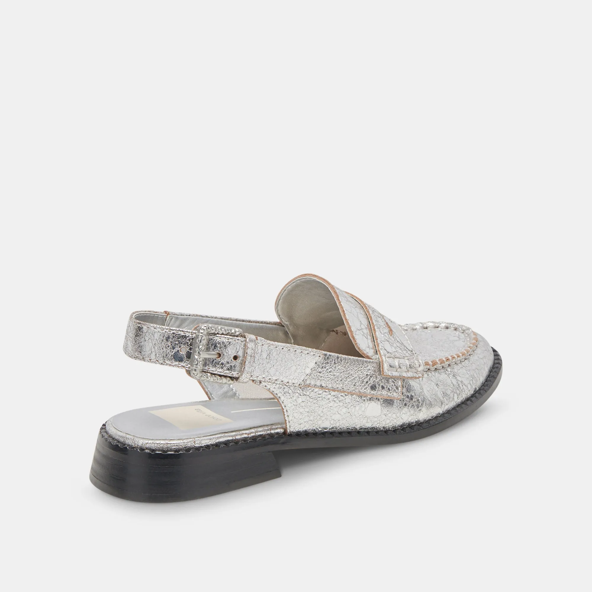 HARDI LOAFERS SILVER CRACKLED LEATHER