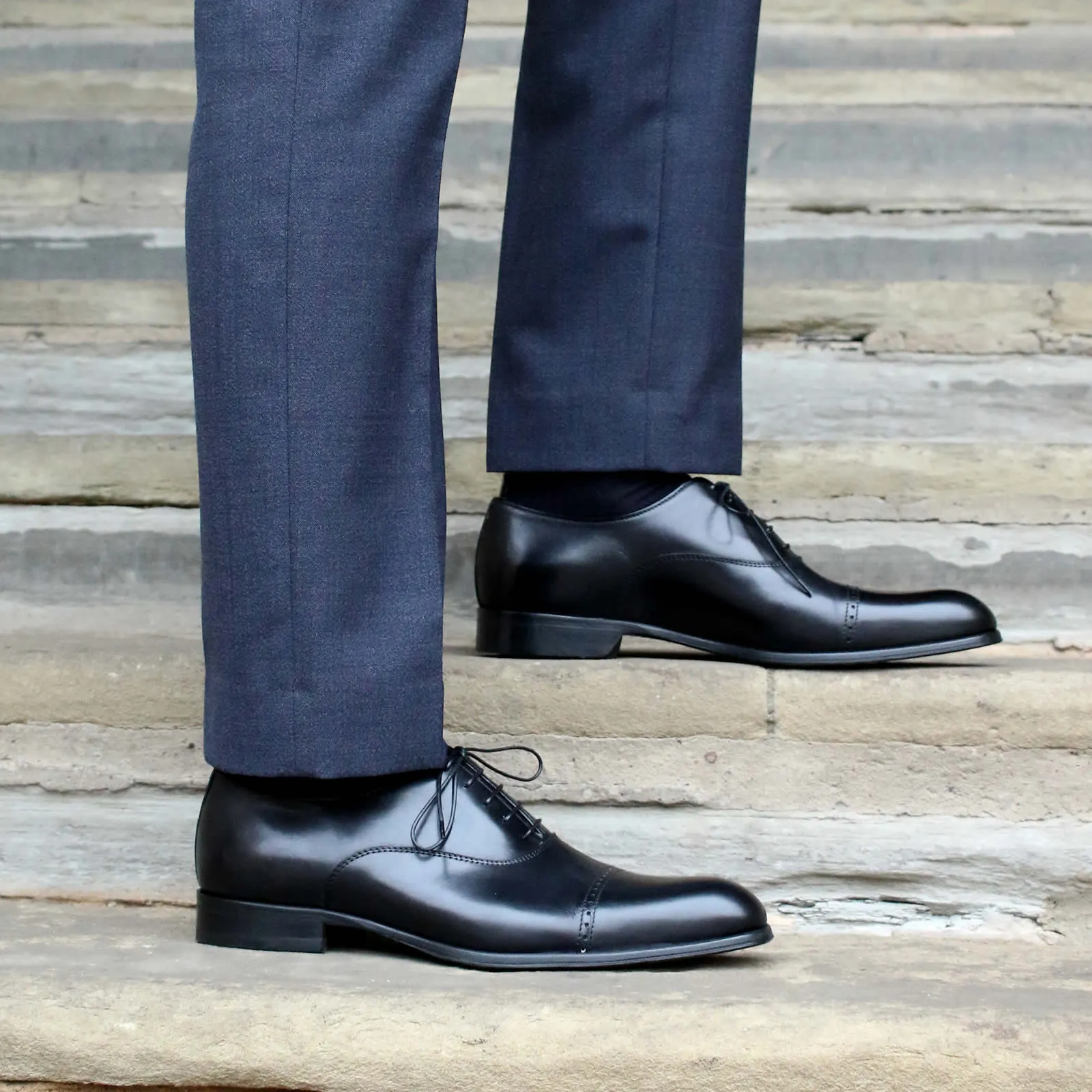 Harrow Cap Toe Oxford Black