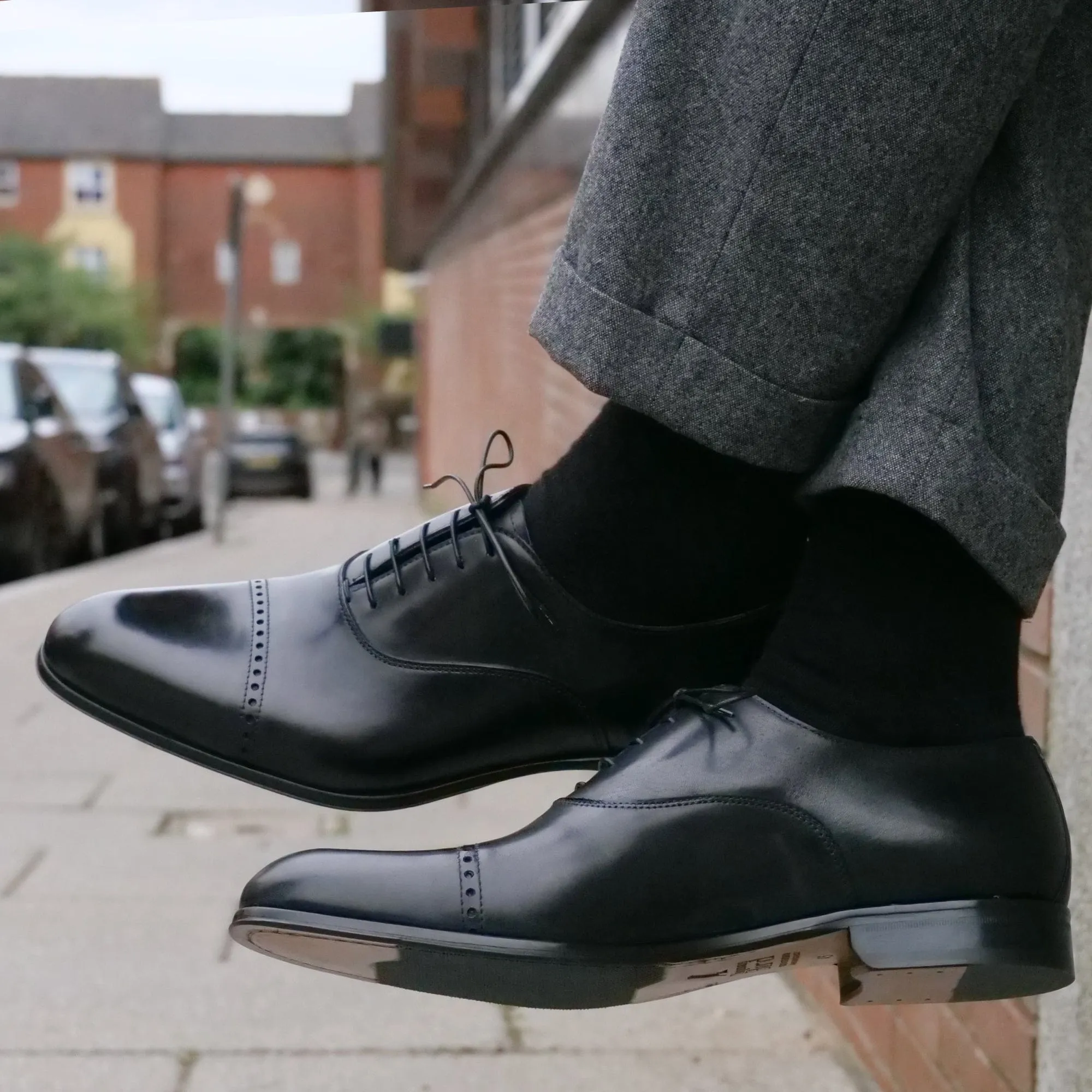 Harrow Cap Toe Oxford Black