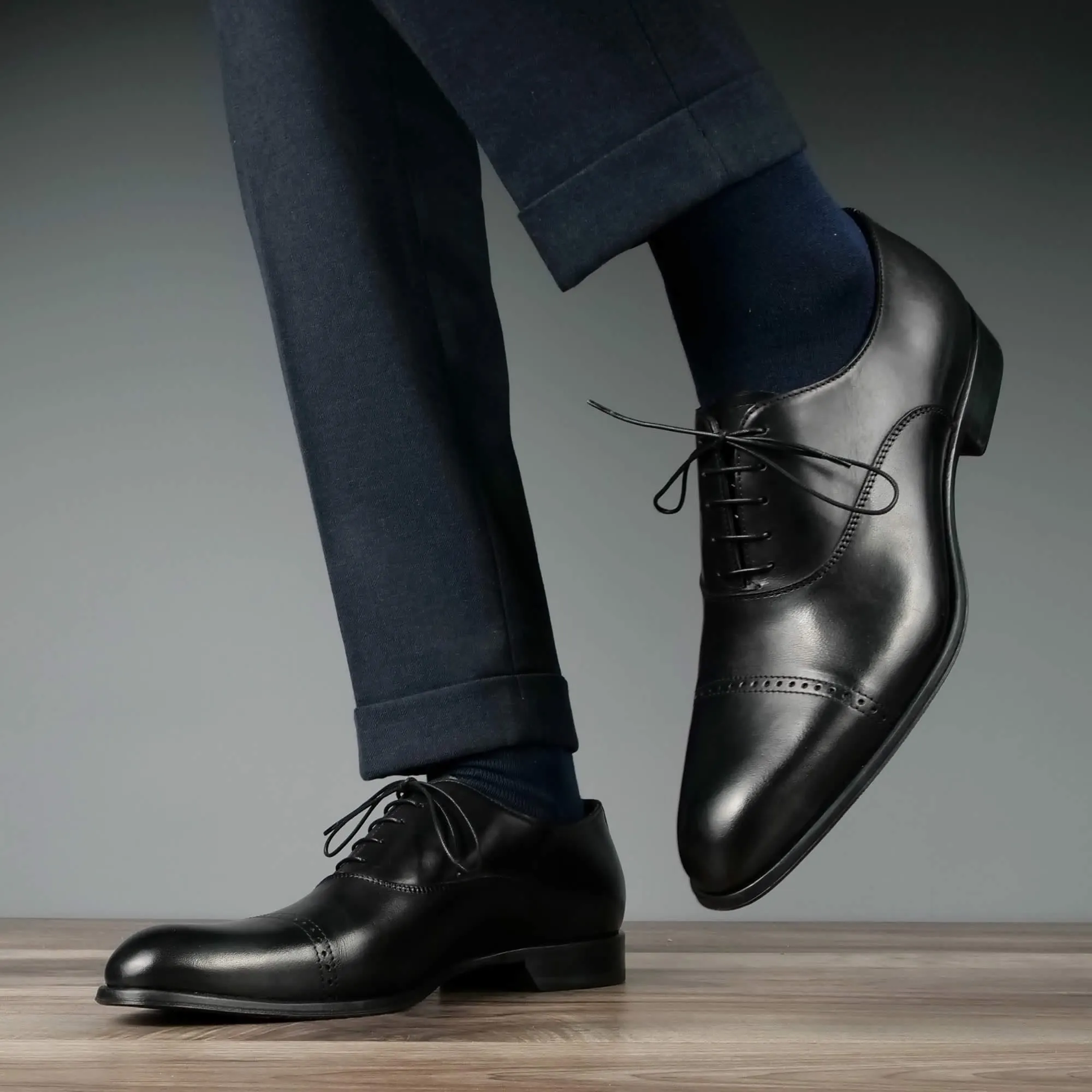 Harrow Cap Toe Oxford Black