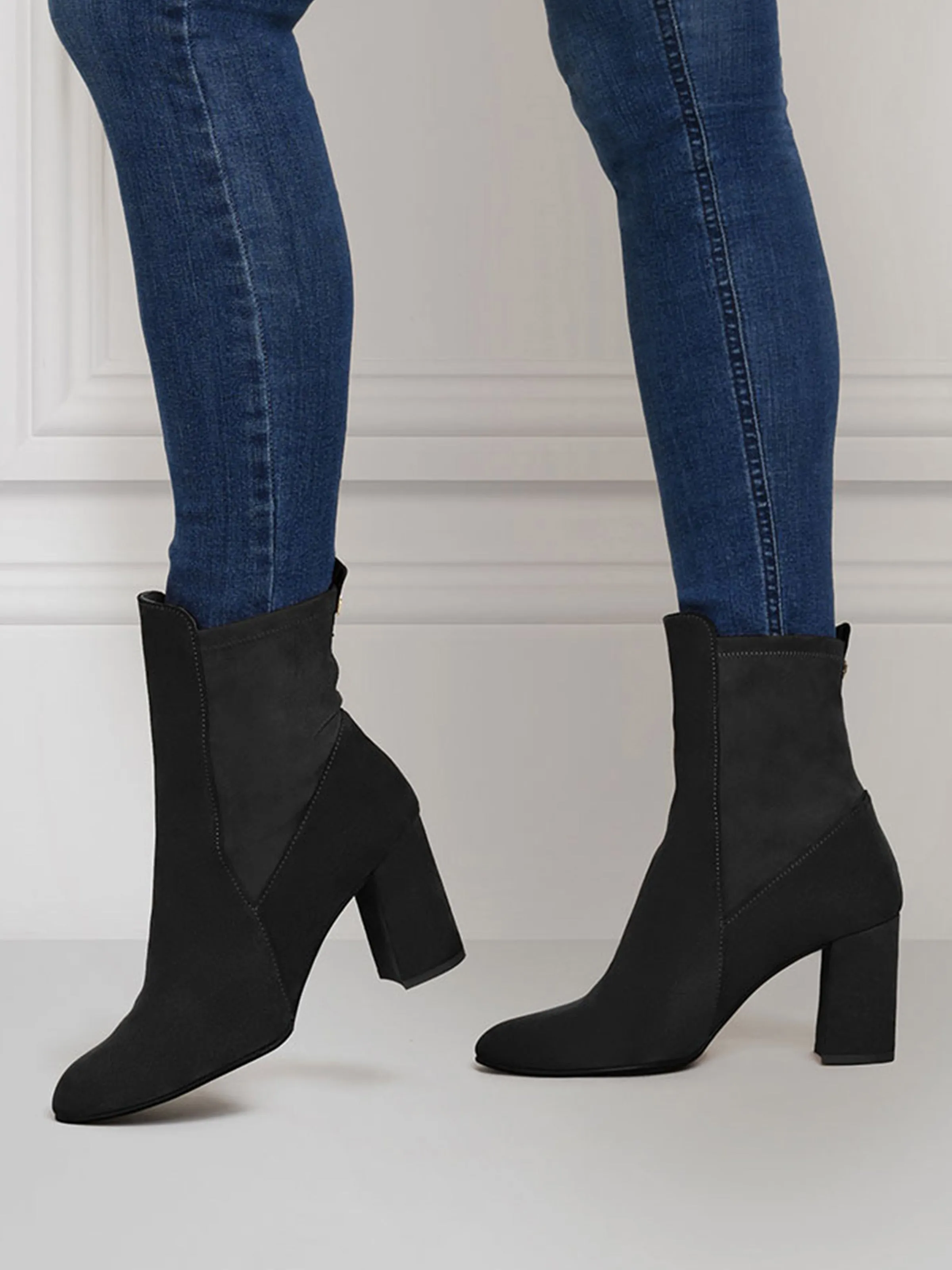 Heeled Belgravia Ankle - Black Suede