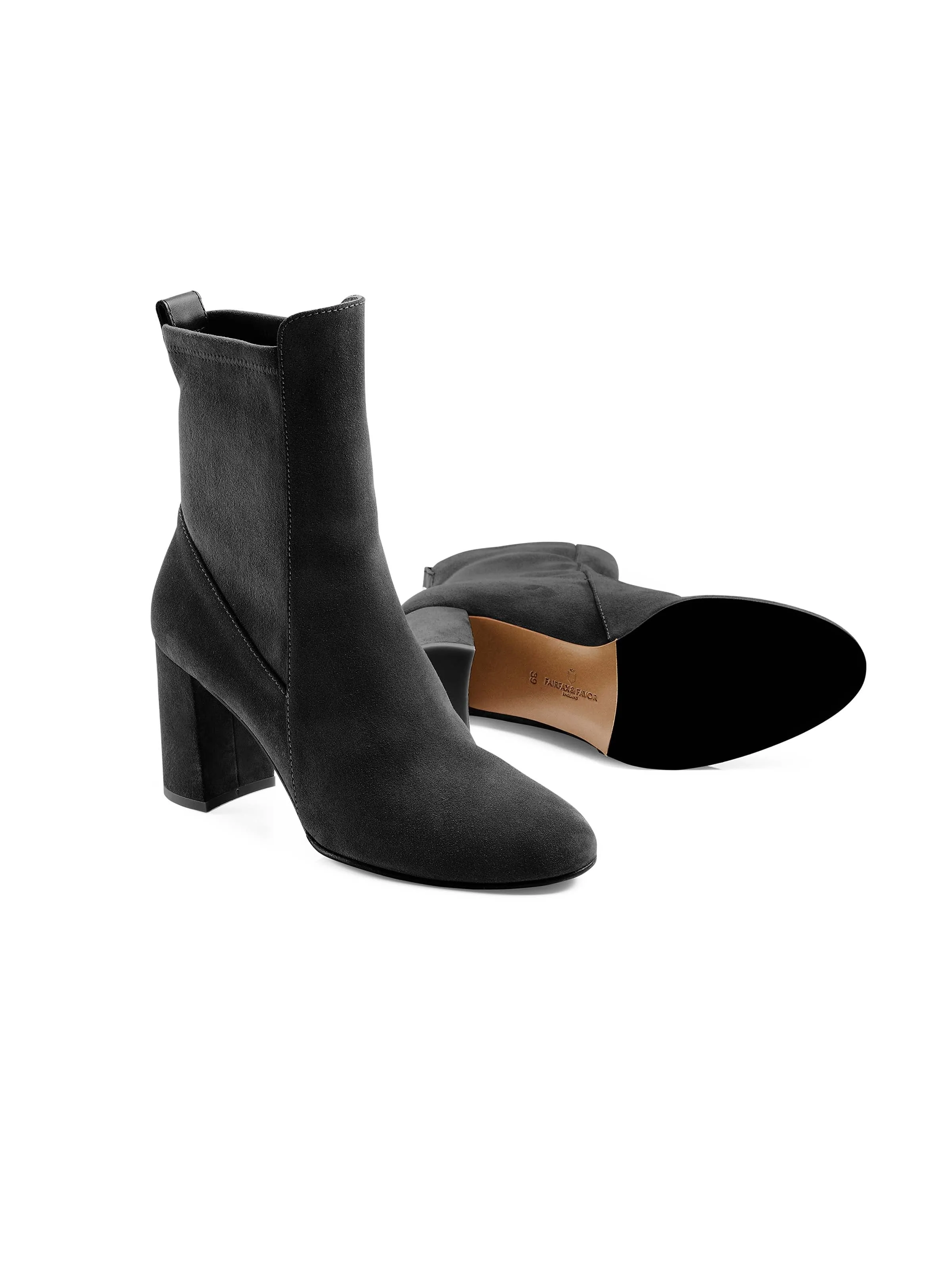 Heeled Belgravia Ankle - Black Suede