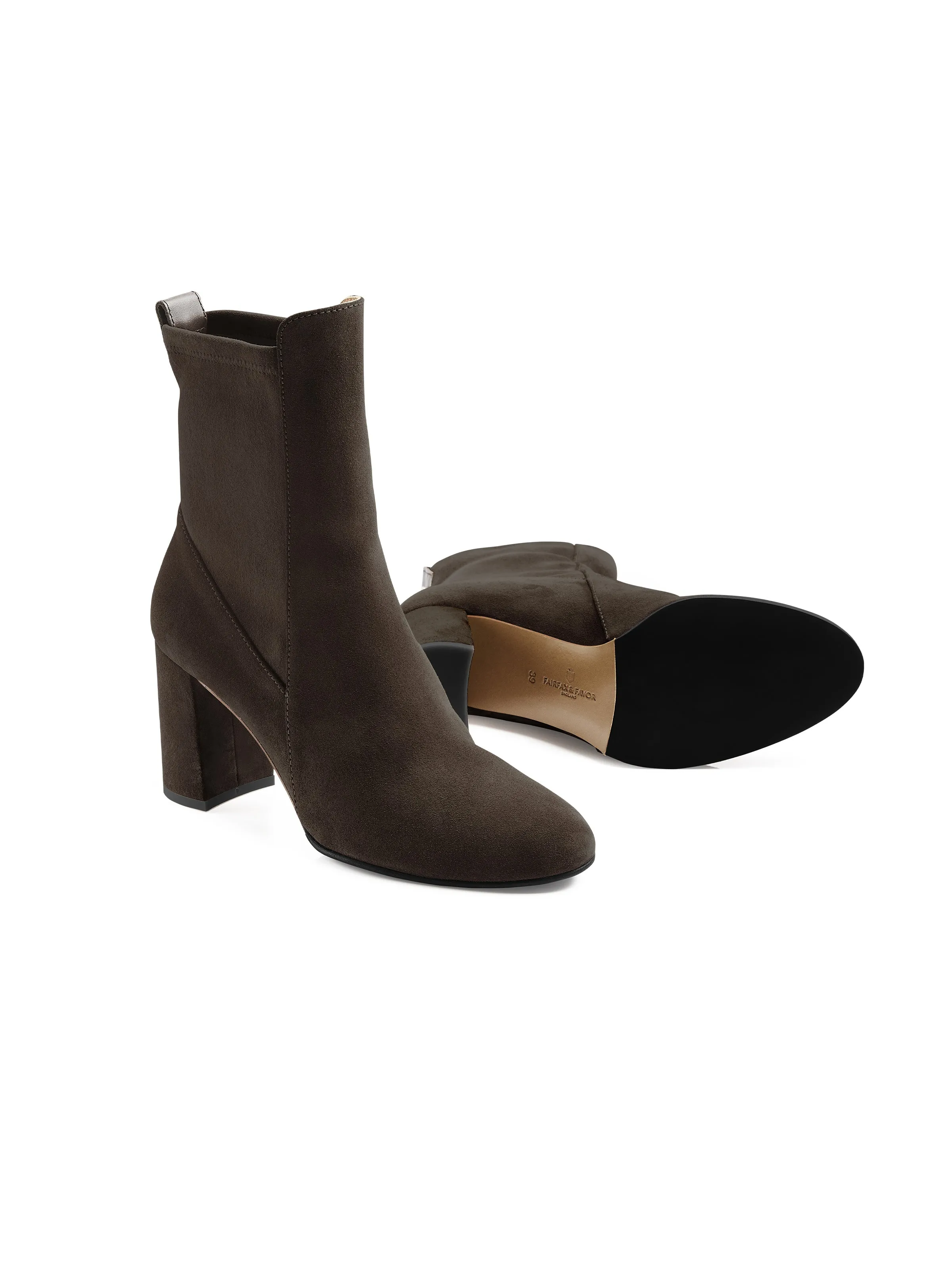 Heeled Belgravia Ankle - Chocolate Suede