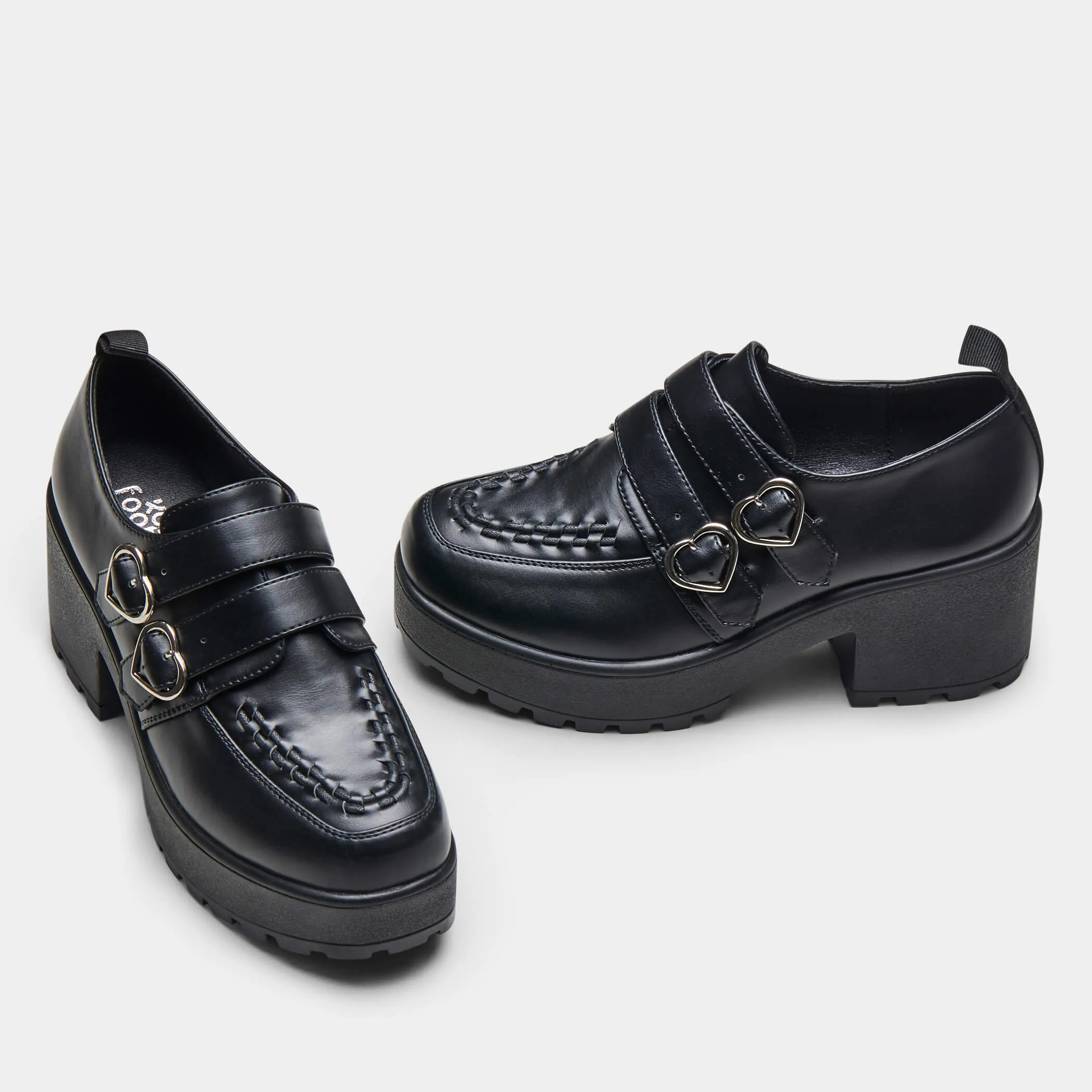 IAGO Metal Heart Oxford Platform Shoes