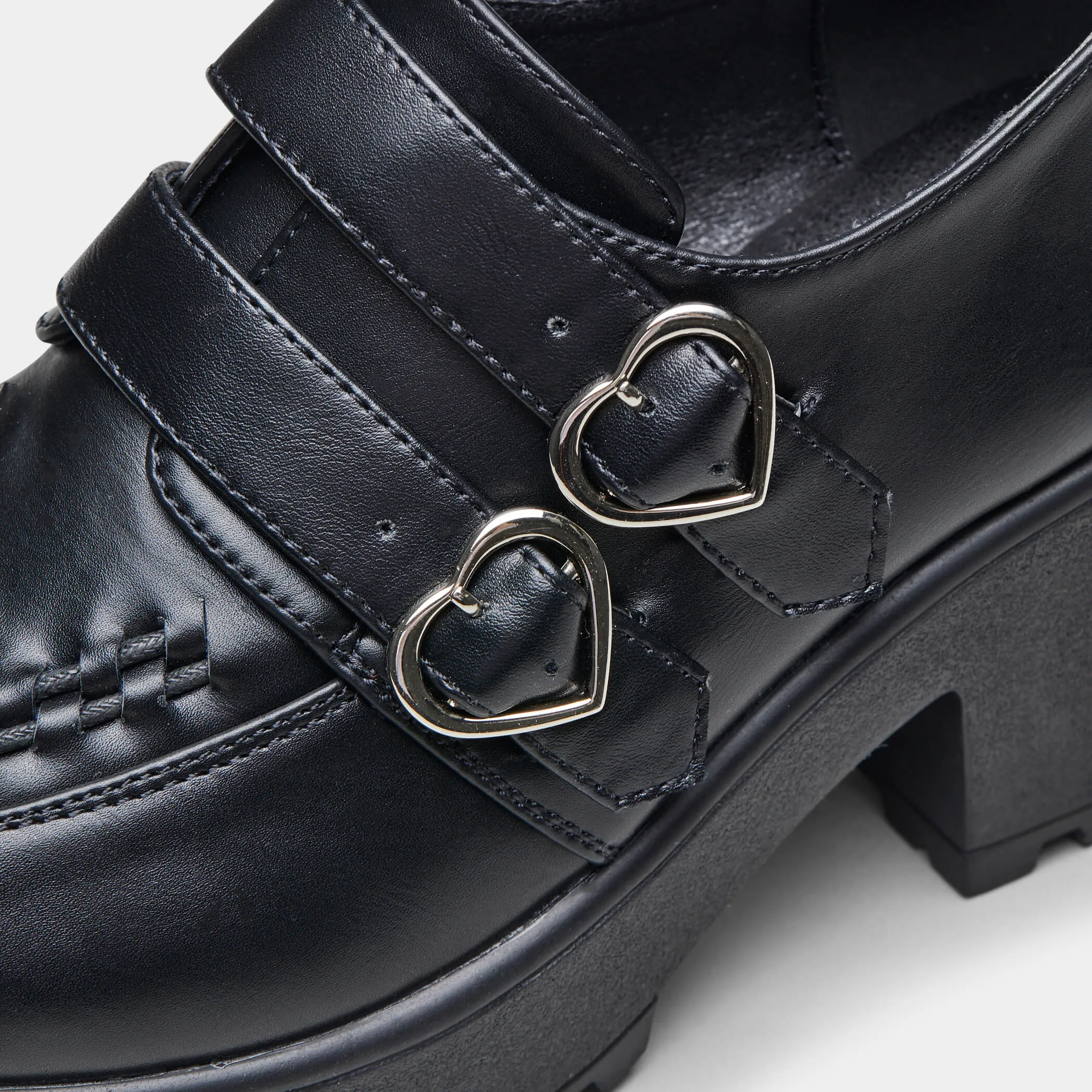 IAGO Metal Heart Oxford Platform Shoes