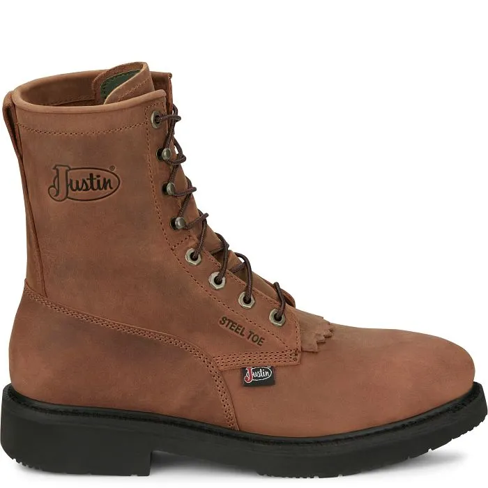 JUSTIN LIVESTOCK 8" ROUND STEEL TOE LACE-UP: OW764