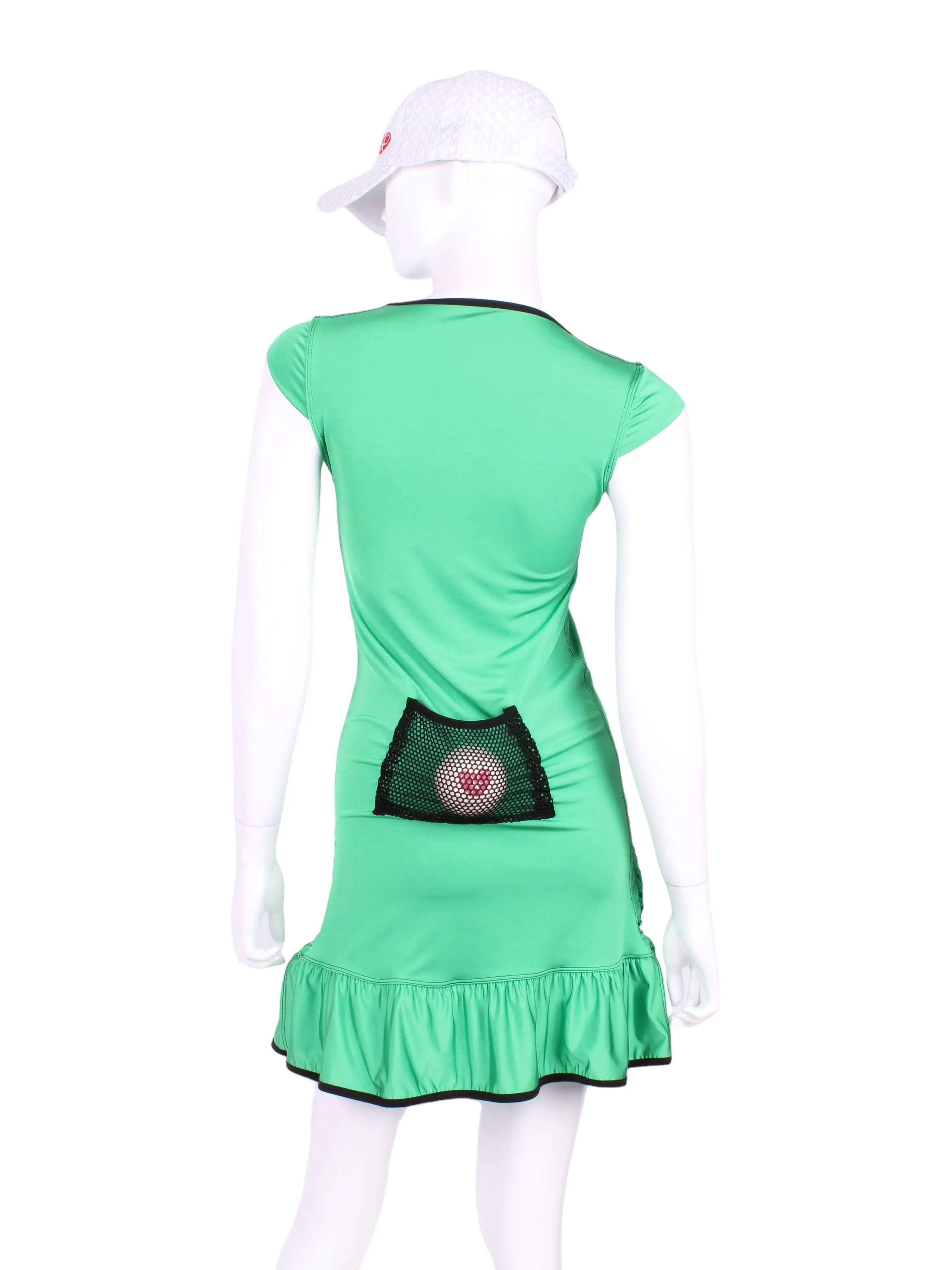 Kelly Green Monroe Tennis Dress With Ruching