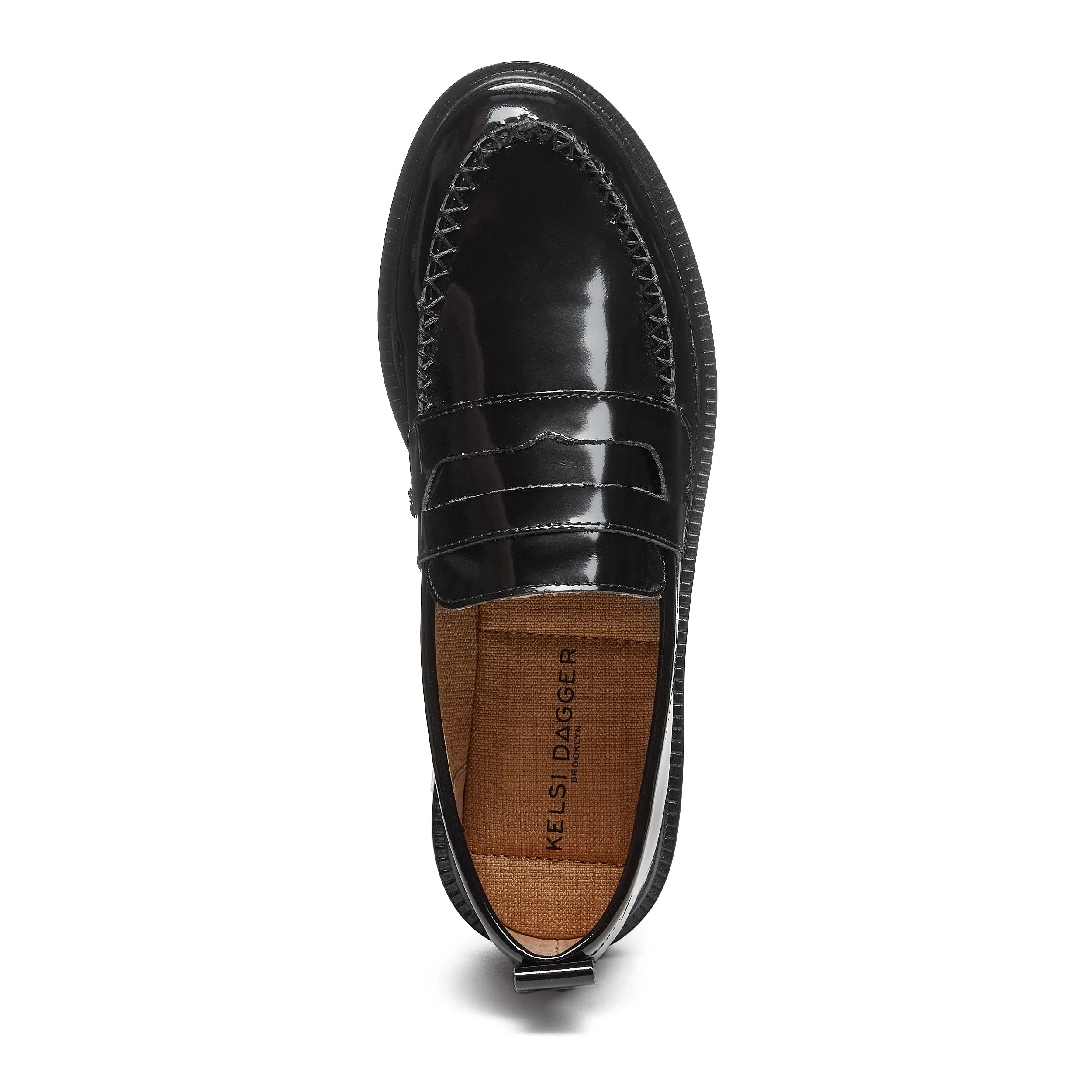 Lens All Black Leather Loafers