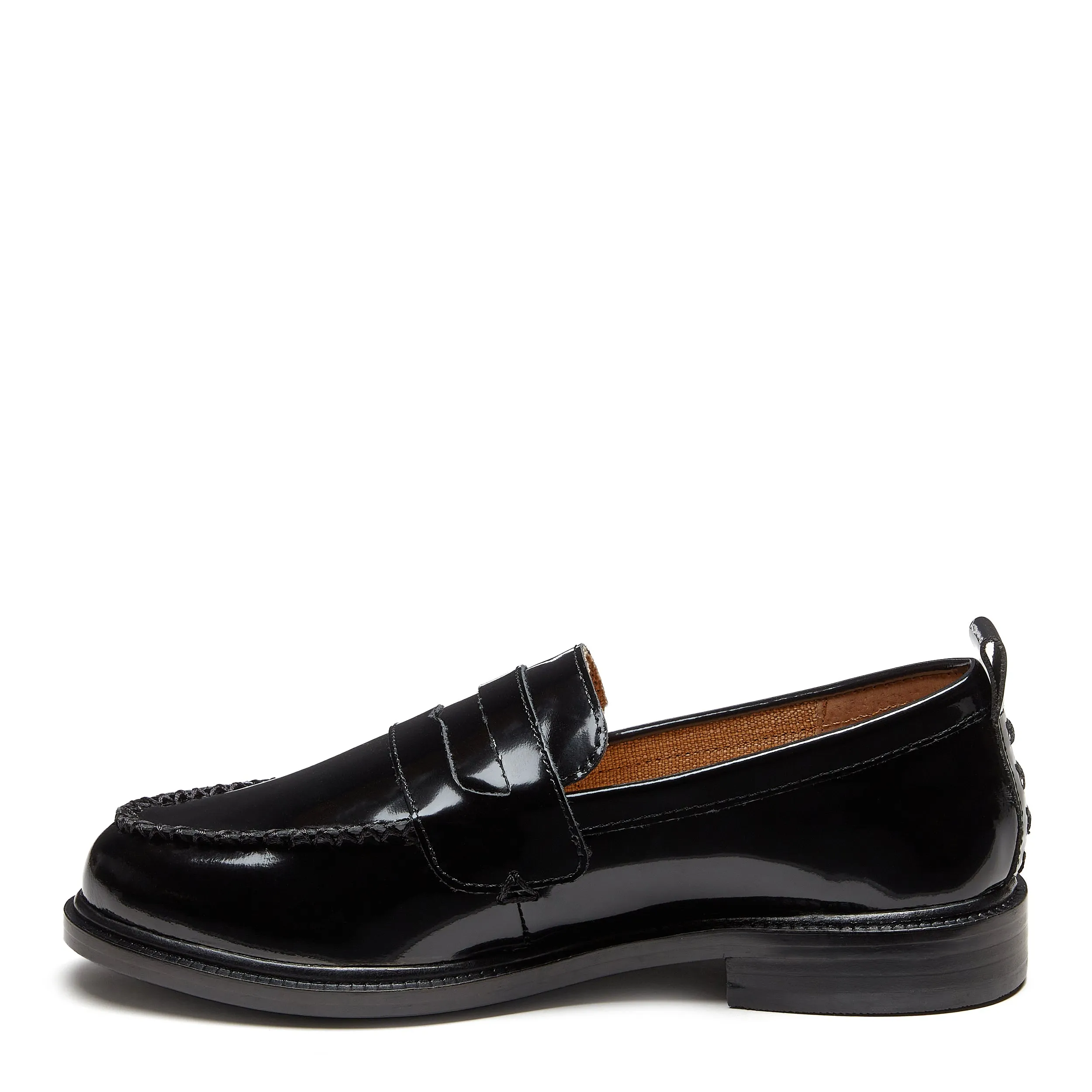 Lens All Black Leather Loafers