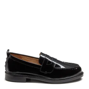 Lens All Black Leather Loafers