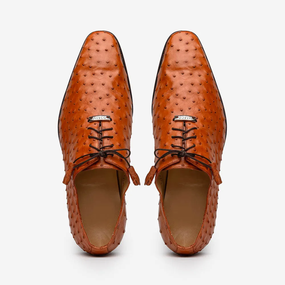 Marco Di Milano Criss Oxford Brandy Ostrich Shoes