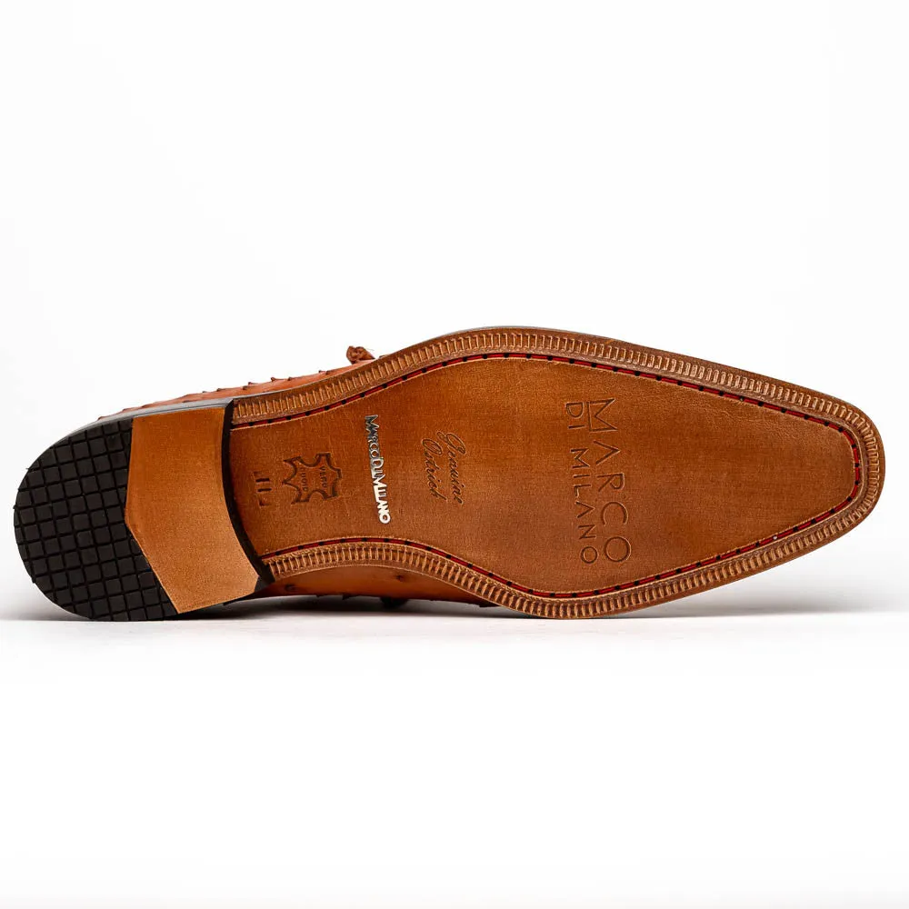 Marco Di Milano Criss Oxford Brandy Ostrich Shoes