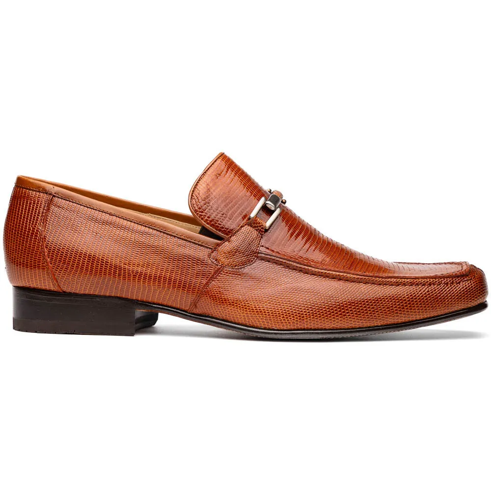 Marco Di Milano Fabro Cognac Lizard And Calfskin Loafers