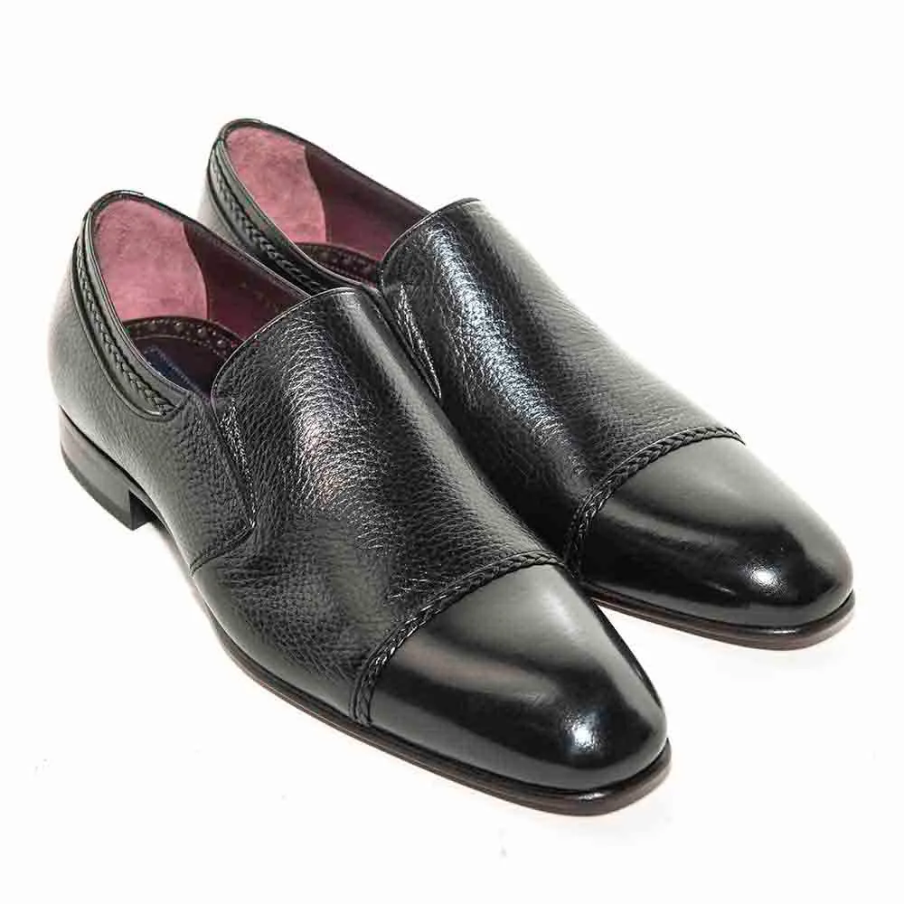 Mario Manzoni Black Genuine Deer Skin Double Gore Slip-On