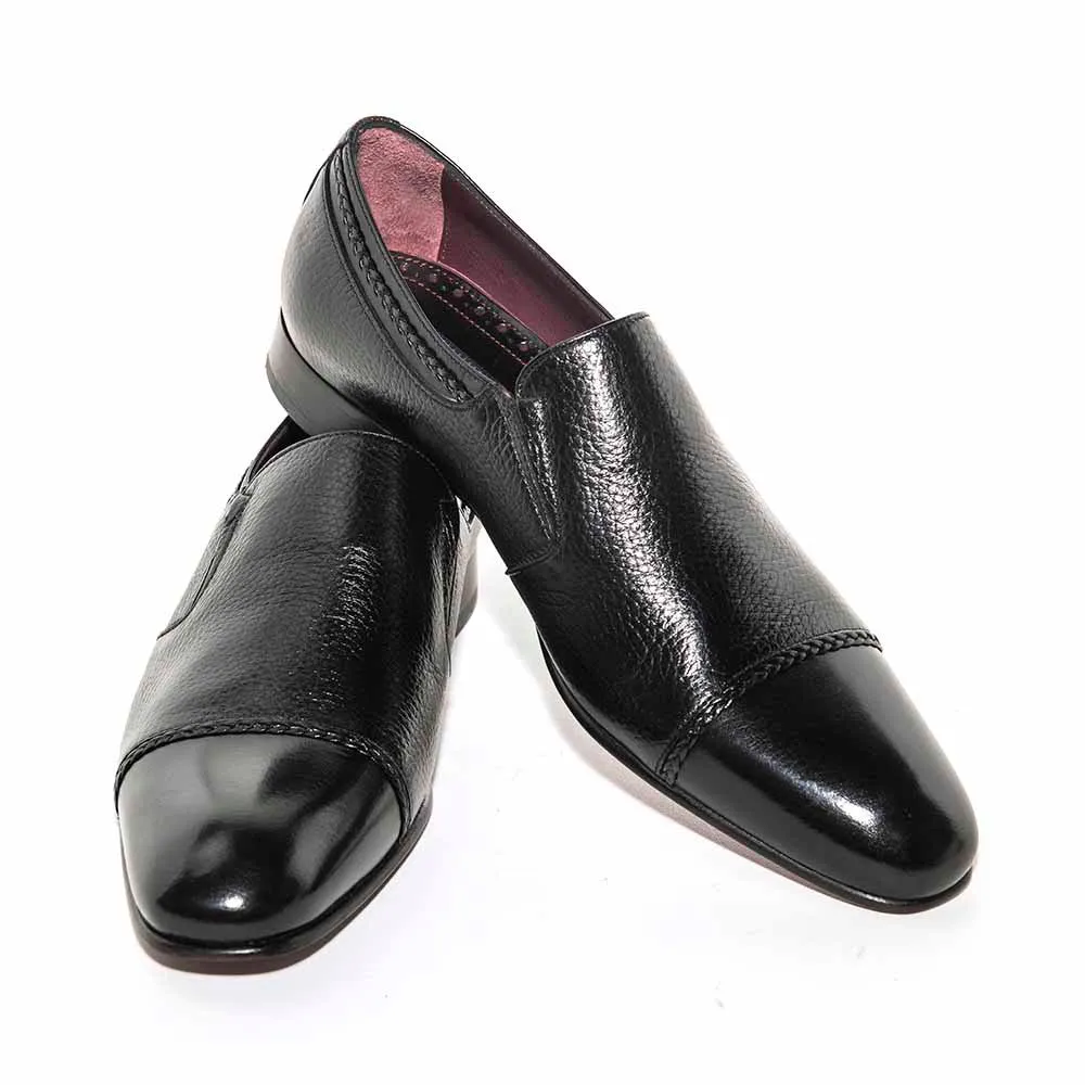 Mario Manzoni Black Genuine Deer Skin Double Gore Slip-On